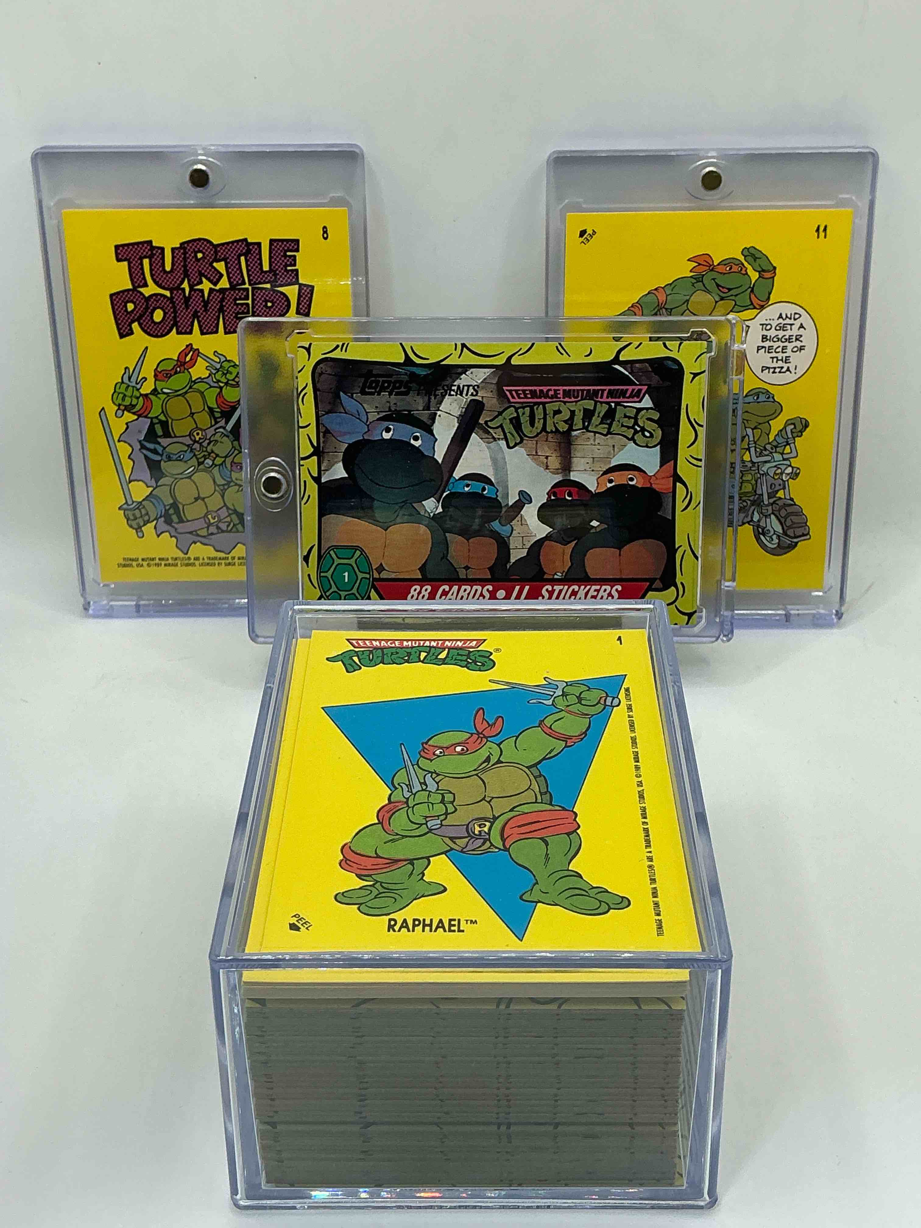 1989 ninja turtle wow! totally complete original, authentic teenage mutant ninja turtles complete trading card & stickers! all 88 cards & 11 stickers included, for a total qty of 99! excellent condition! your chance to own a genuine tmnt original serious collectible!