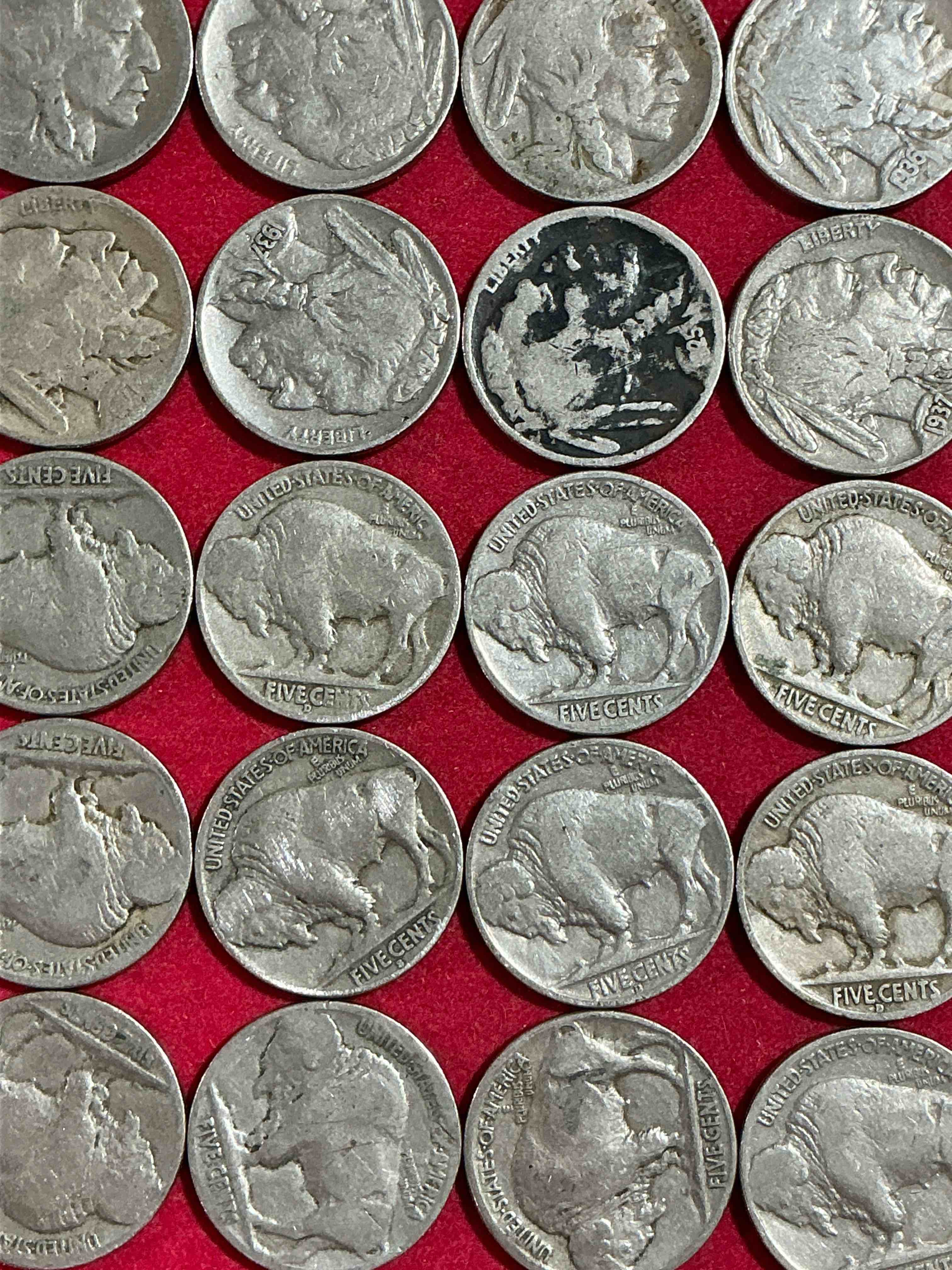 Historic Buffalo Nickels! Indian Head Buffalo Nickels Were Minted From 1913 To 1938 & Have Become A Favorite For Coin Collectors Around The World! Own Pieces Of American History With These Cool Indian Head Buffalo Nickels In Circulated Condition, Most With Visible Dates Which Is Very Rare For Buffalo Nickels!
