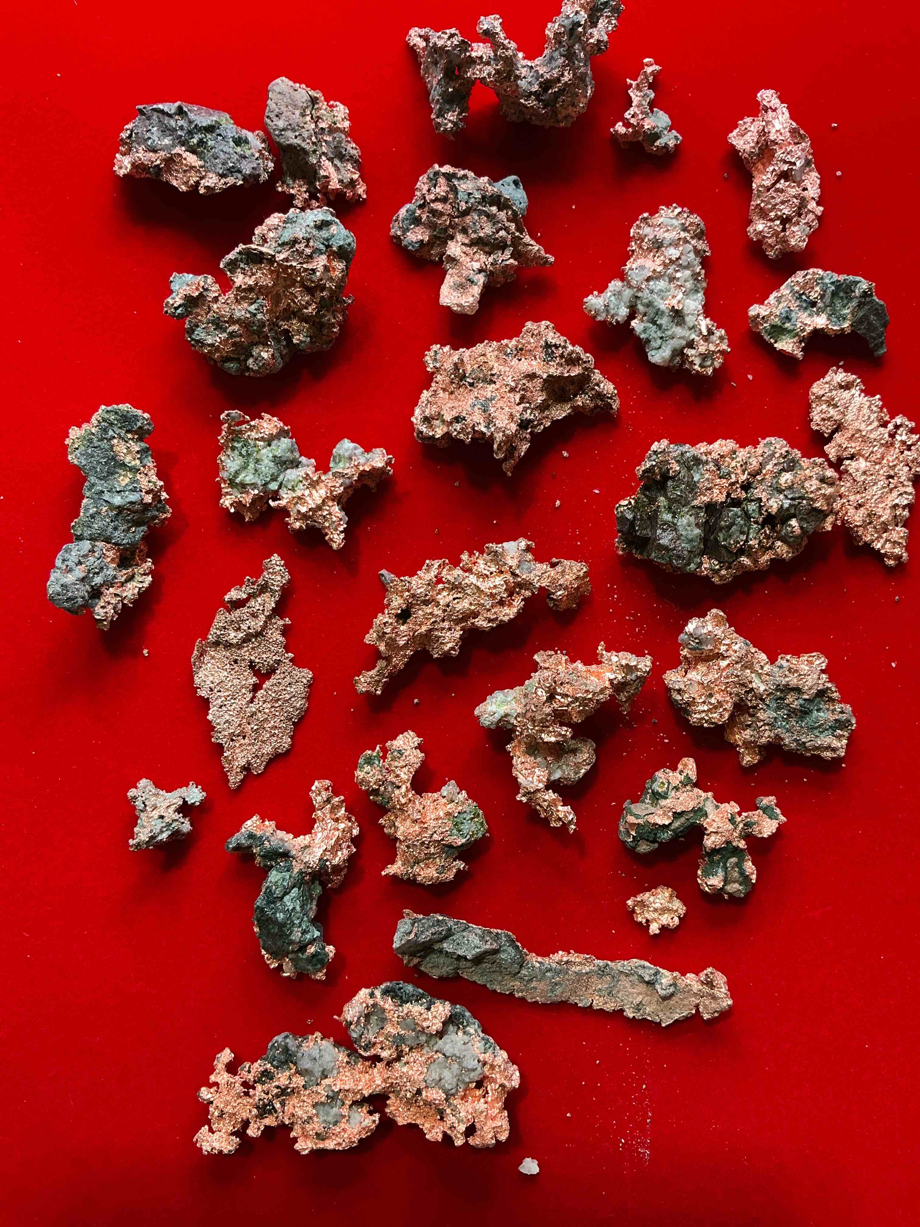 Copper WOW!  Large Native Michigan Raw Copper Nuggets, Straight From Michigan Copper Mine!  Rare In Unrefined Form, Each One Unique!  Almost Impossible To Find!  Total Weight Of Nuggets Approx 1/2 Pound!