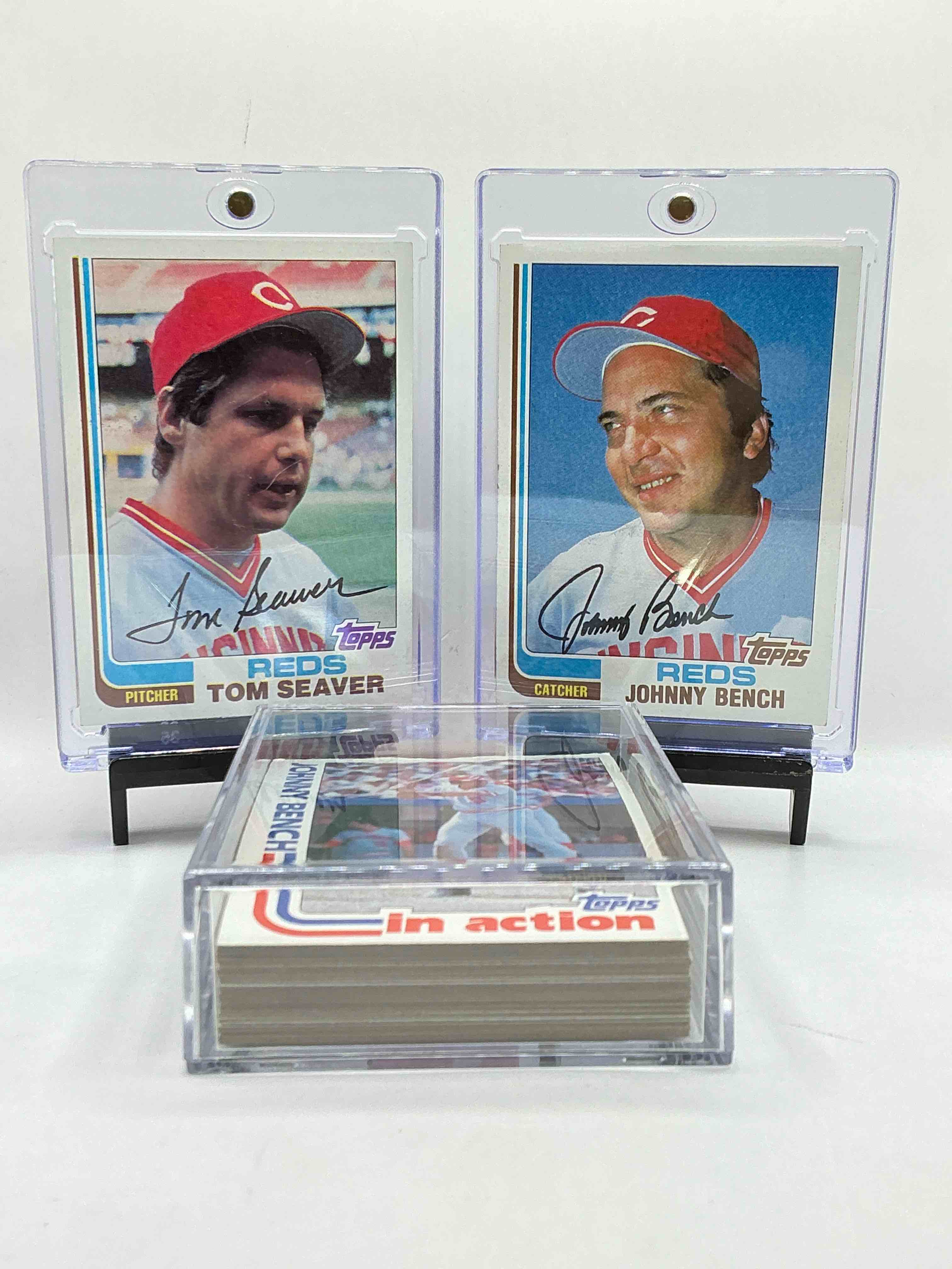1982 topps reds team set! 34 card reds set! johnny bench, tom seaver, reds team card, dave concepcion, dave tomlin & more! reds fans rejoice!