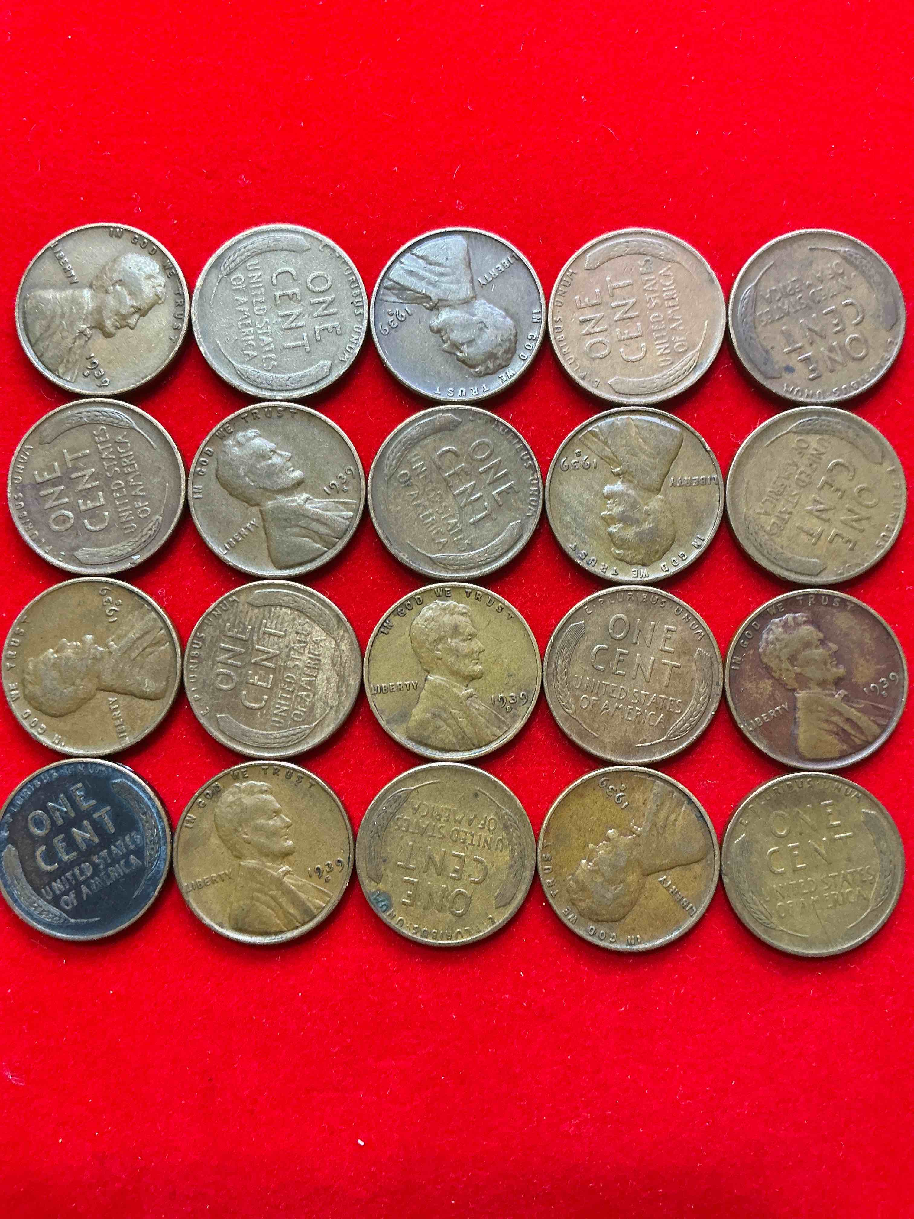 rare 1939 s mint pennies!  world war 2 buffs take notice!  wwii started in 1939 when hitler invaded poland.  up for auction are rare 1939 san francisco mint pennies, in great condition! 