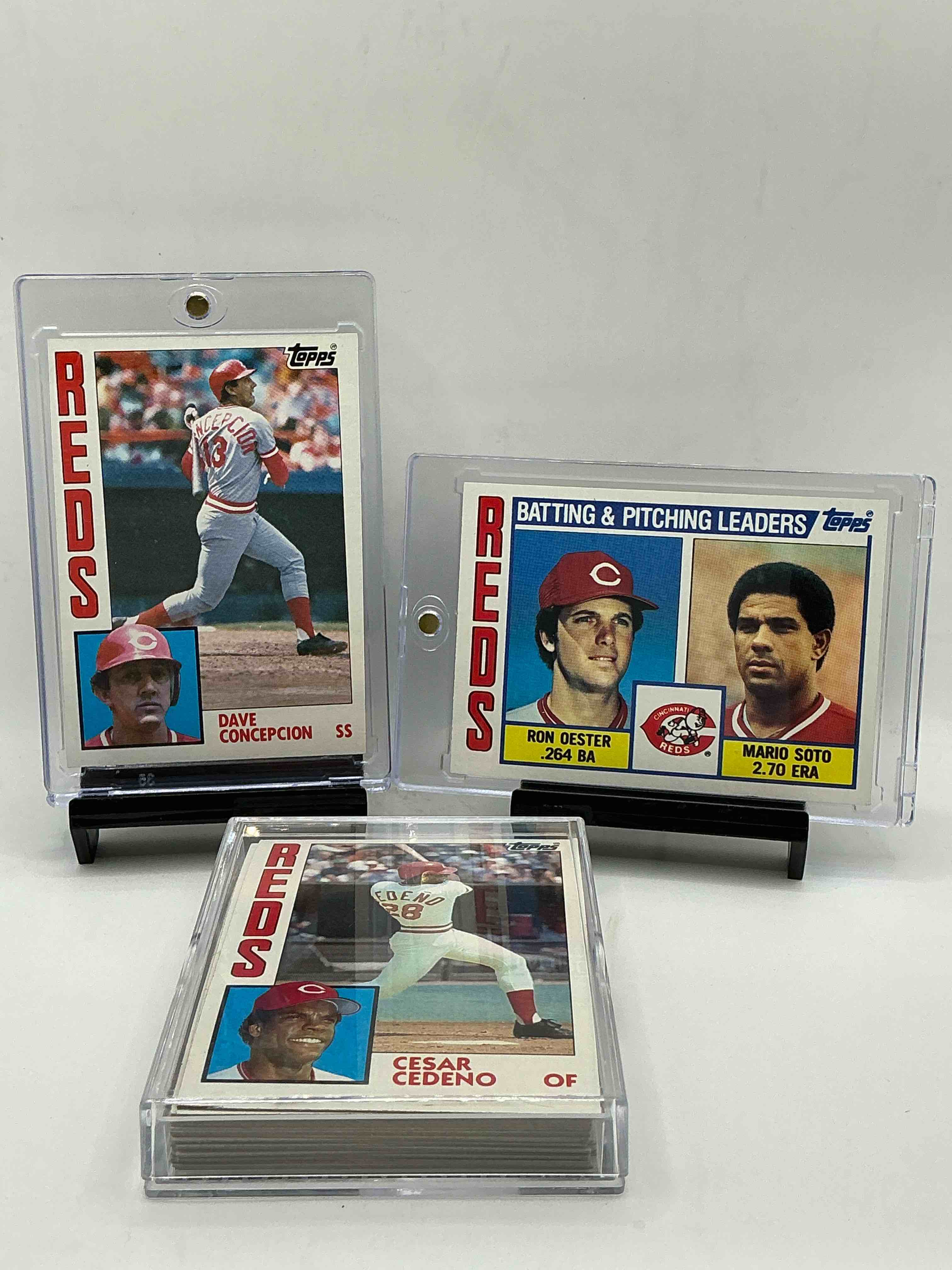1984 reds team set! card reds set! dave concepcion, cesar cedeno, ron oester & more! reds fans rejoice!