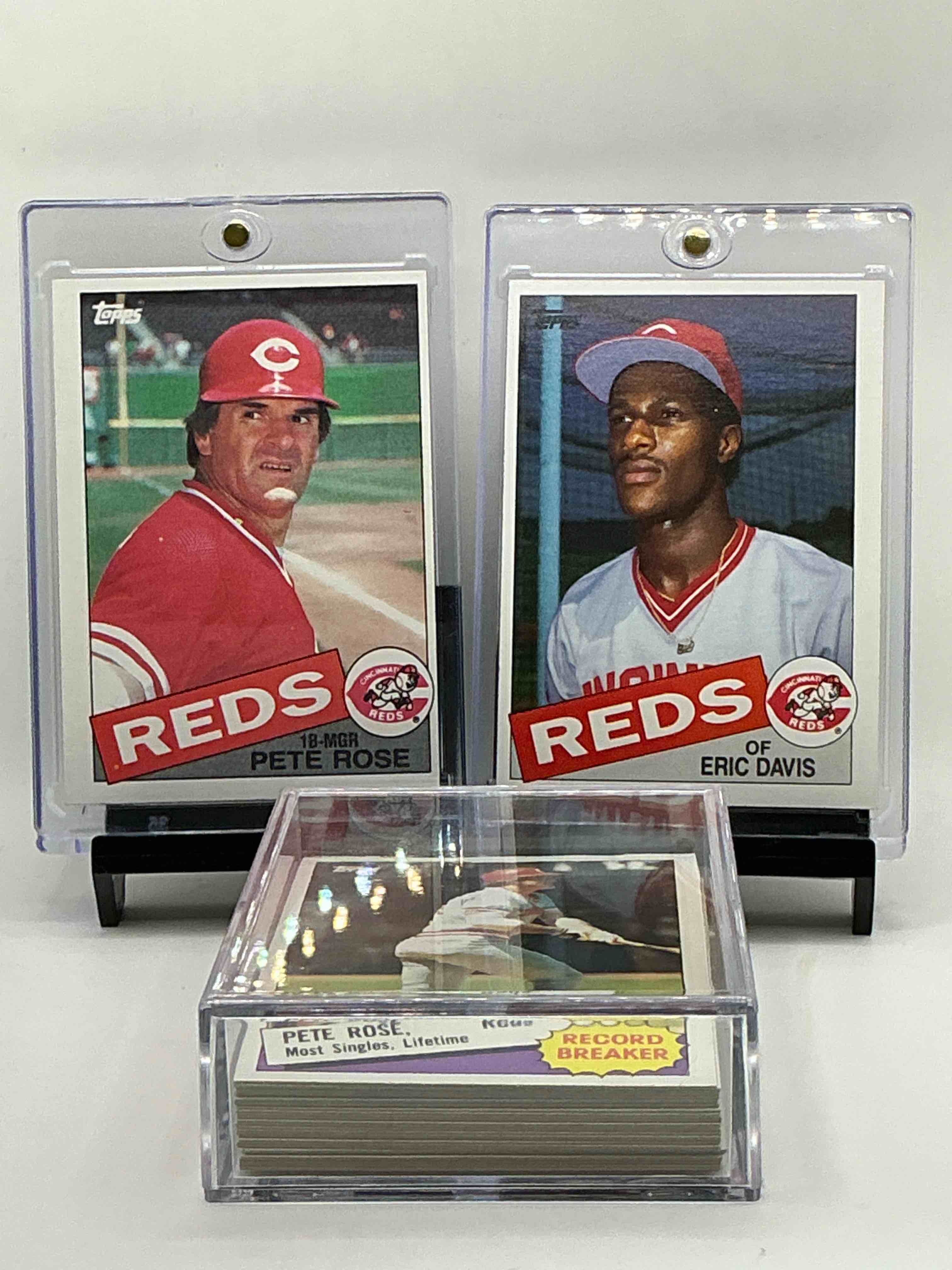 1985 reds topps baseball team set! vintage reds lot! pete rose, eric davis, dave concepción, jeff russell, jeff, russell, john franco, joe price, eddie milner, mario, soto, tony perez, ted power & more… cincinnati reds! 