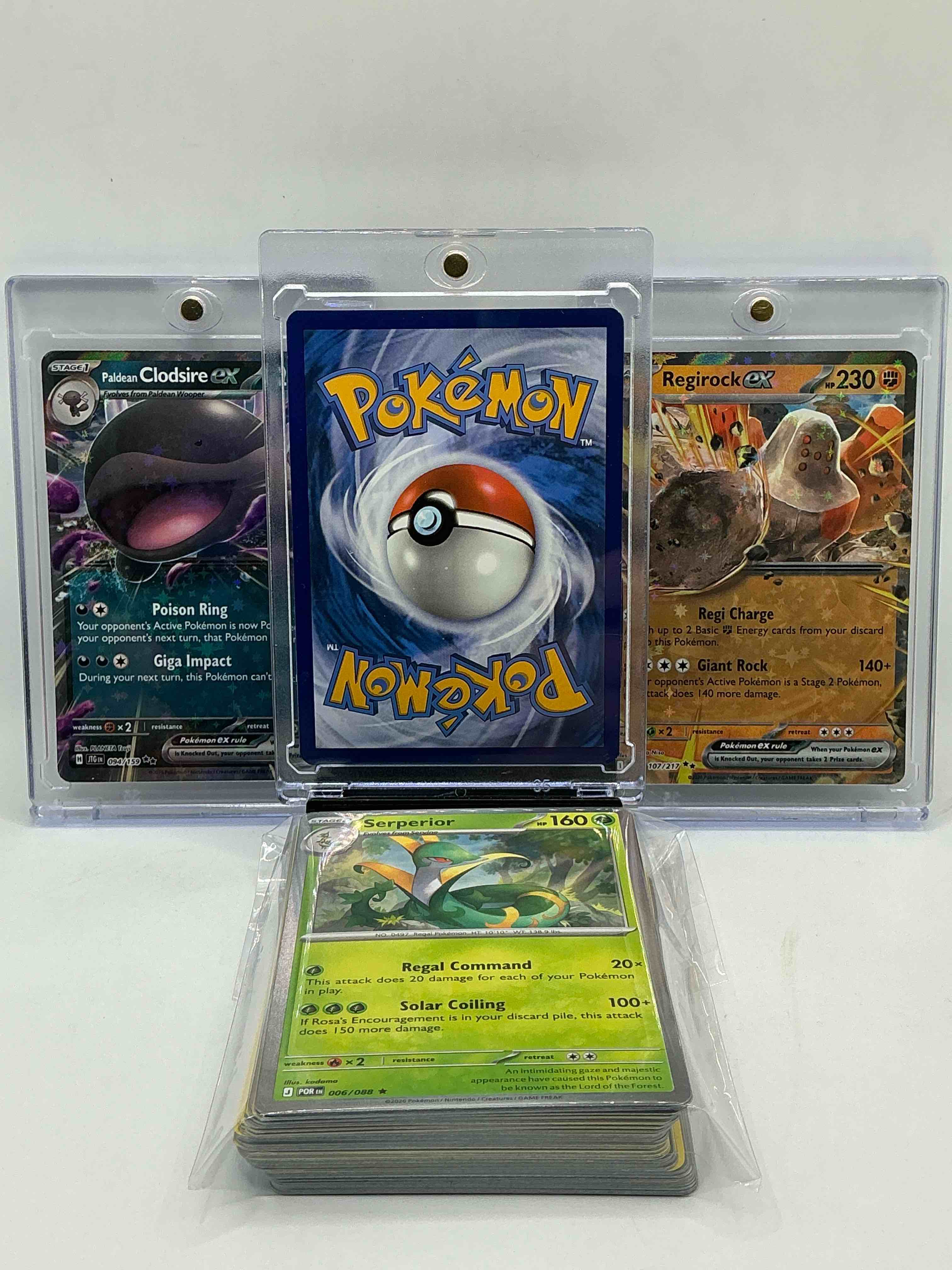 Condition photo showing New/Like New for golem ex! clodsire ex! regirock ex! along with 50 other pokémon heroes, holos, legends & commons- including holographic cards, stage 2 cards, holos in all forms & more! also includes 36 non holo common/ uncommon basic & first stage cards trainers & energy too! perfect set for collectors & enthusiasts!