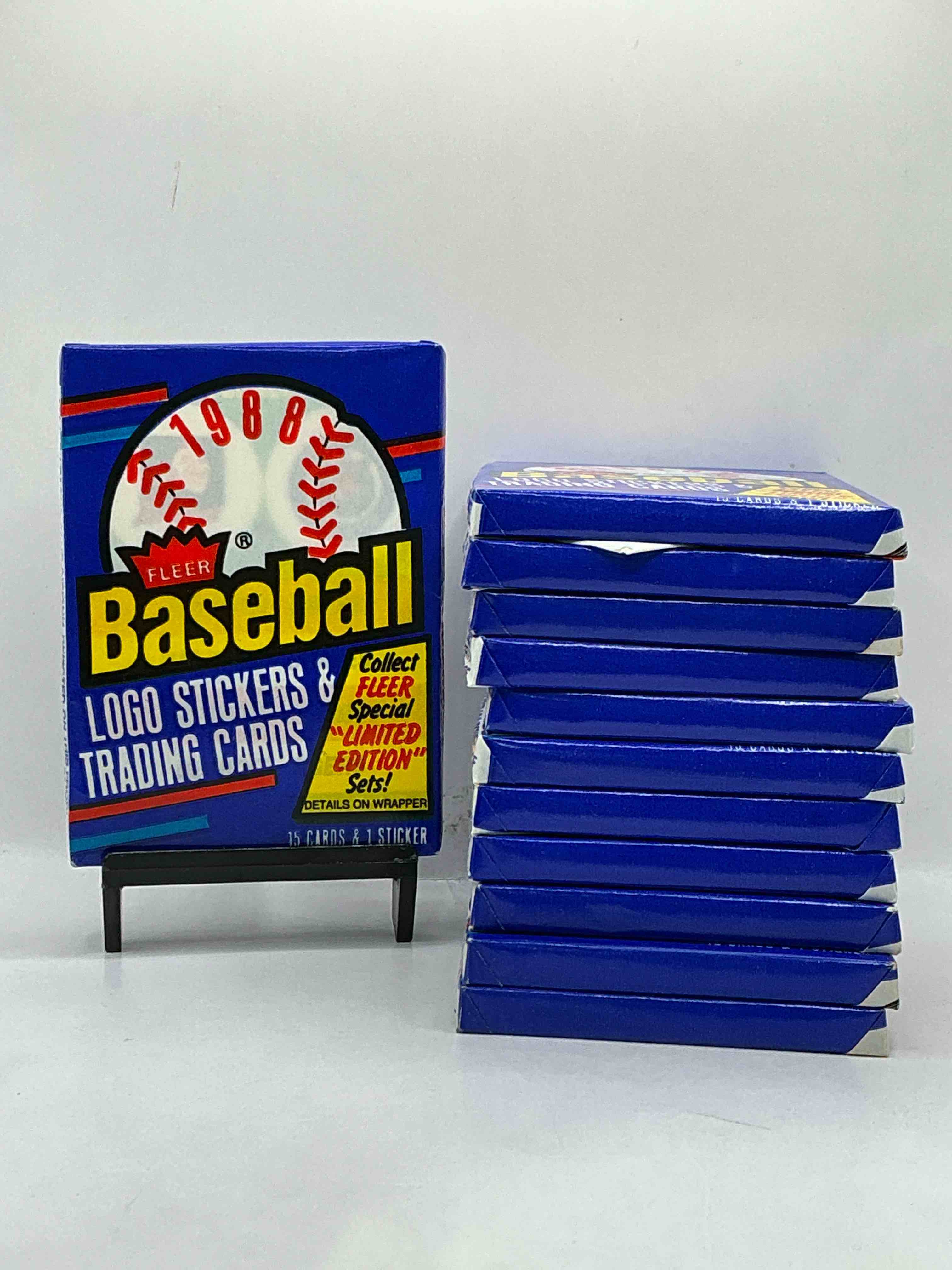 80's vintage! 1988 fleer baseball unopened packs! direct from original box! search for valuable don mattingly & nolan ryan cards!