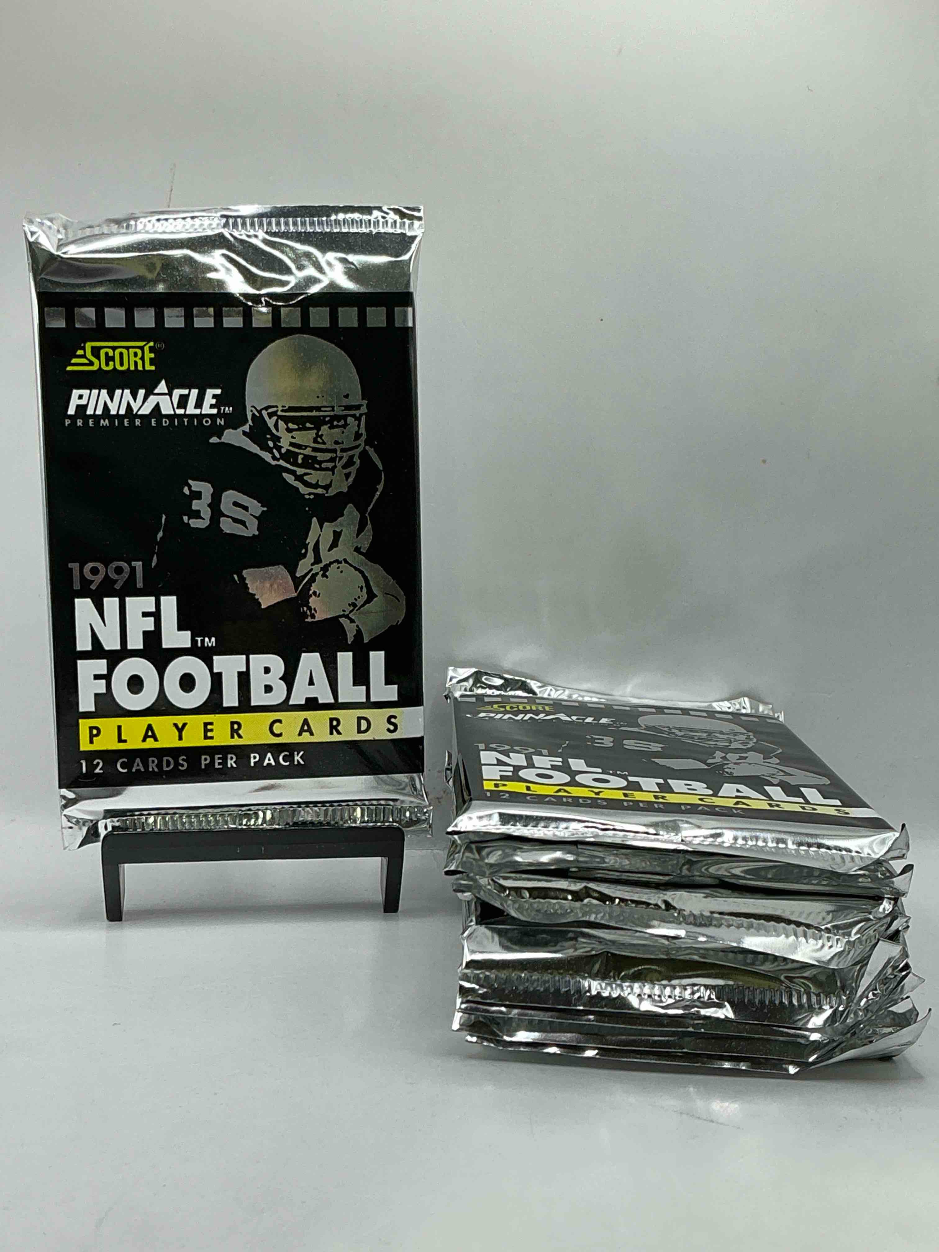 1991 pinnacle premier edition score unopened sports card packs direct from original box! search for valuable emmitt smith cards & other stars!