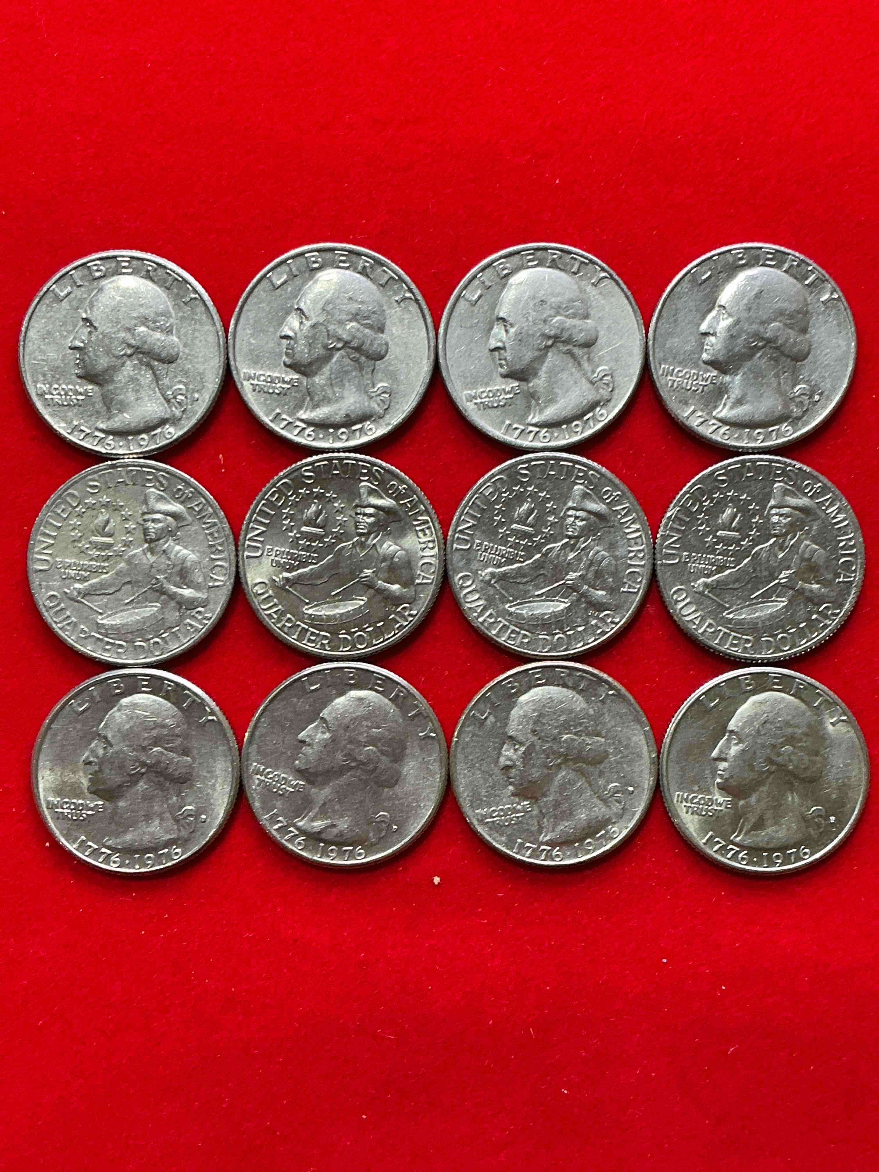 1976 bicentennial bliss! in 1976 the u.s. mint produced coins celebrating the 200 year anniversary of america. up for auction are awesome examples of bicentennial quarters coins produced for this... the infamous half dollar & 200 year anniversary edition! highly desirable for collectors! own pieces of history & get ready for america's 250 year anniversary coming soon!