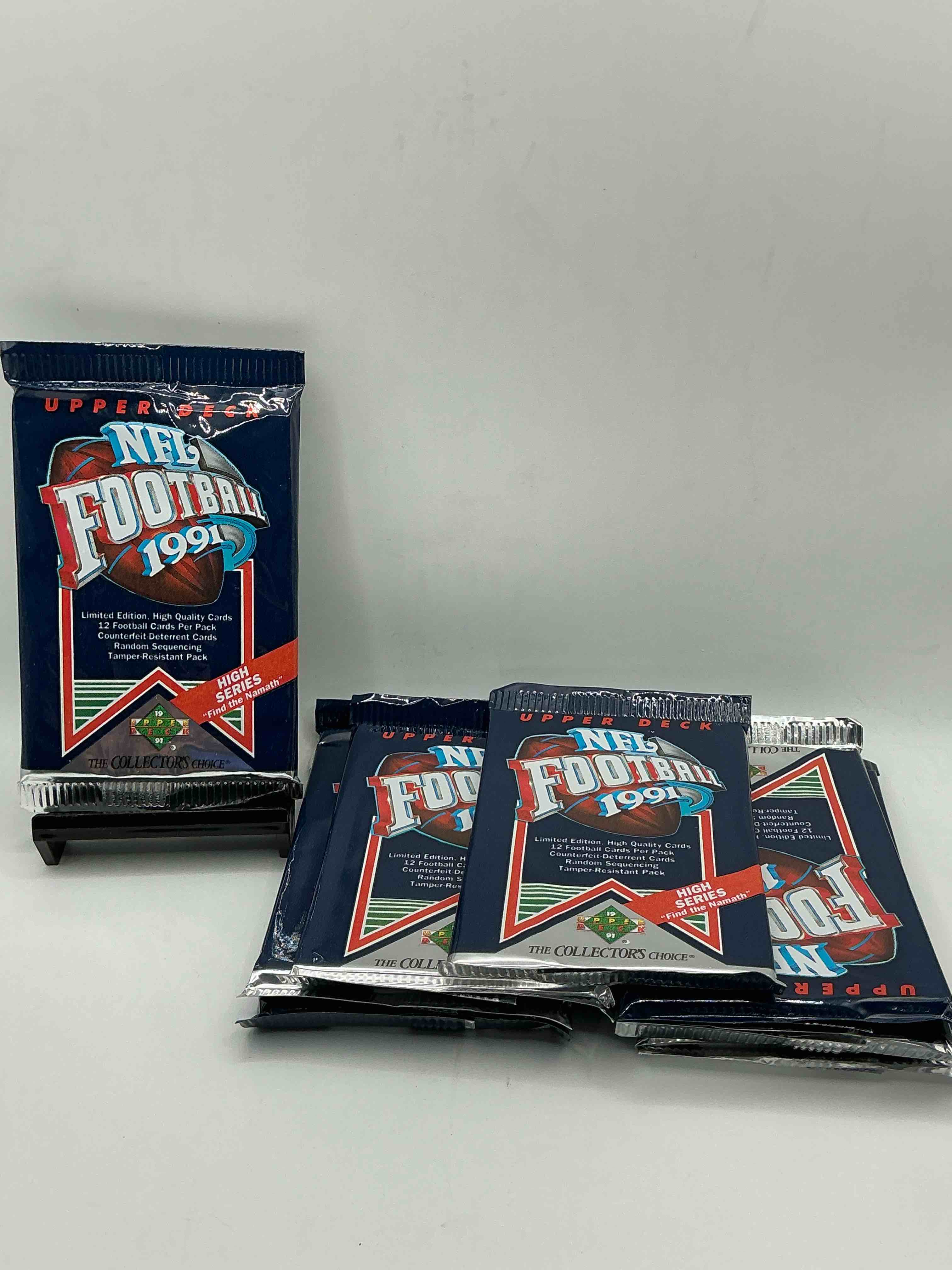 rare & vintage! 1991 upper deck premier edition unopened nfl football packs! direct from original box! brett favre rookie year! search for brett favre rookie & other 80s stars!