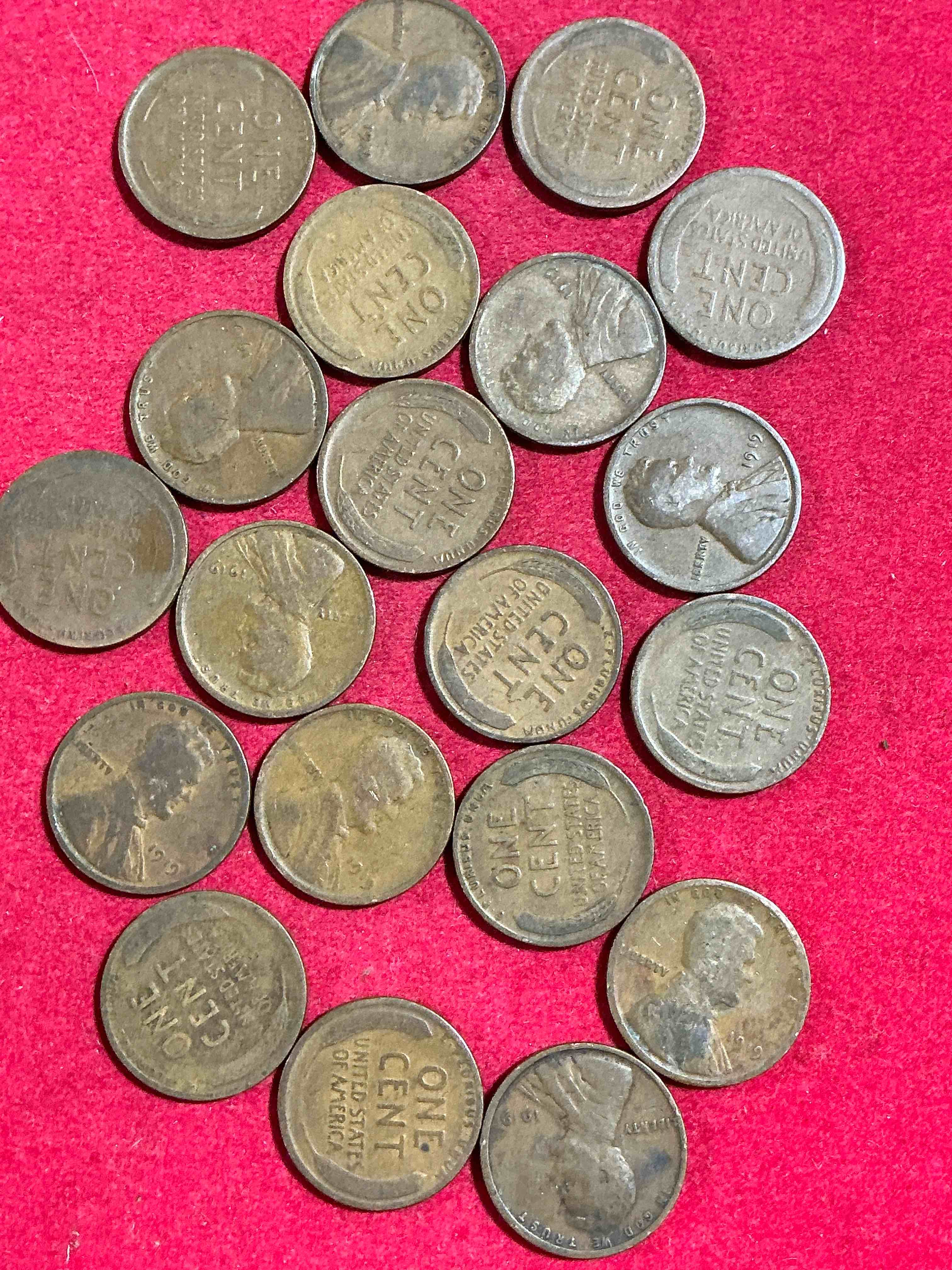 1919 pennies, world war one buffs here ya go!  world war one officially ended with the treaty of versailles in 1919.  own pieces of history from this era with these 1919 wheat pennies in great condition!