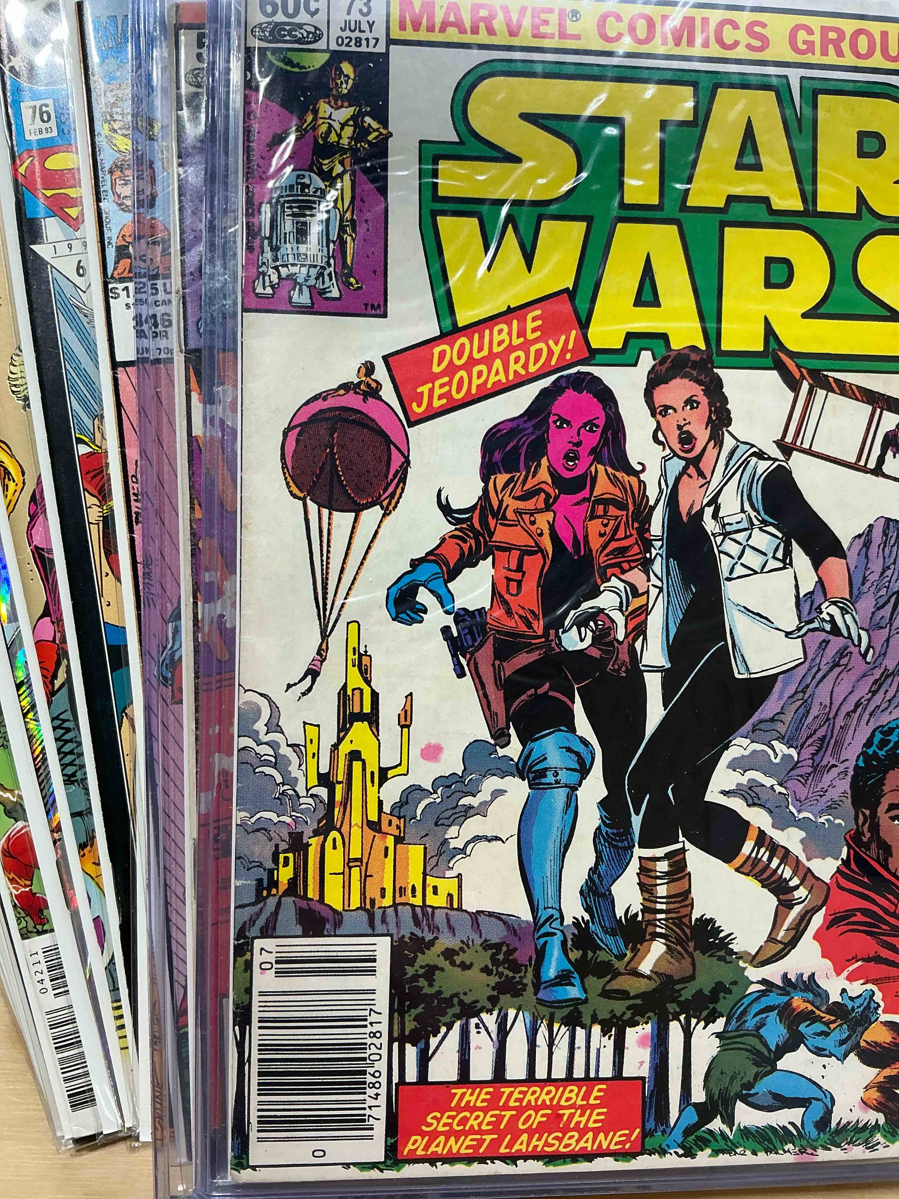 comic book craziness! includes early star wars from the late 70’s & early avengers! great collection of comic books spanning many decades, all encased with protective sleeves & backing. generally in good / fine condition for age. a great way to get an eclectic comic collection spanning generations!
