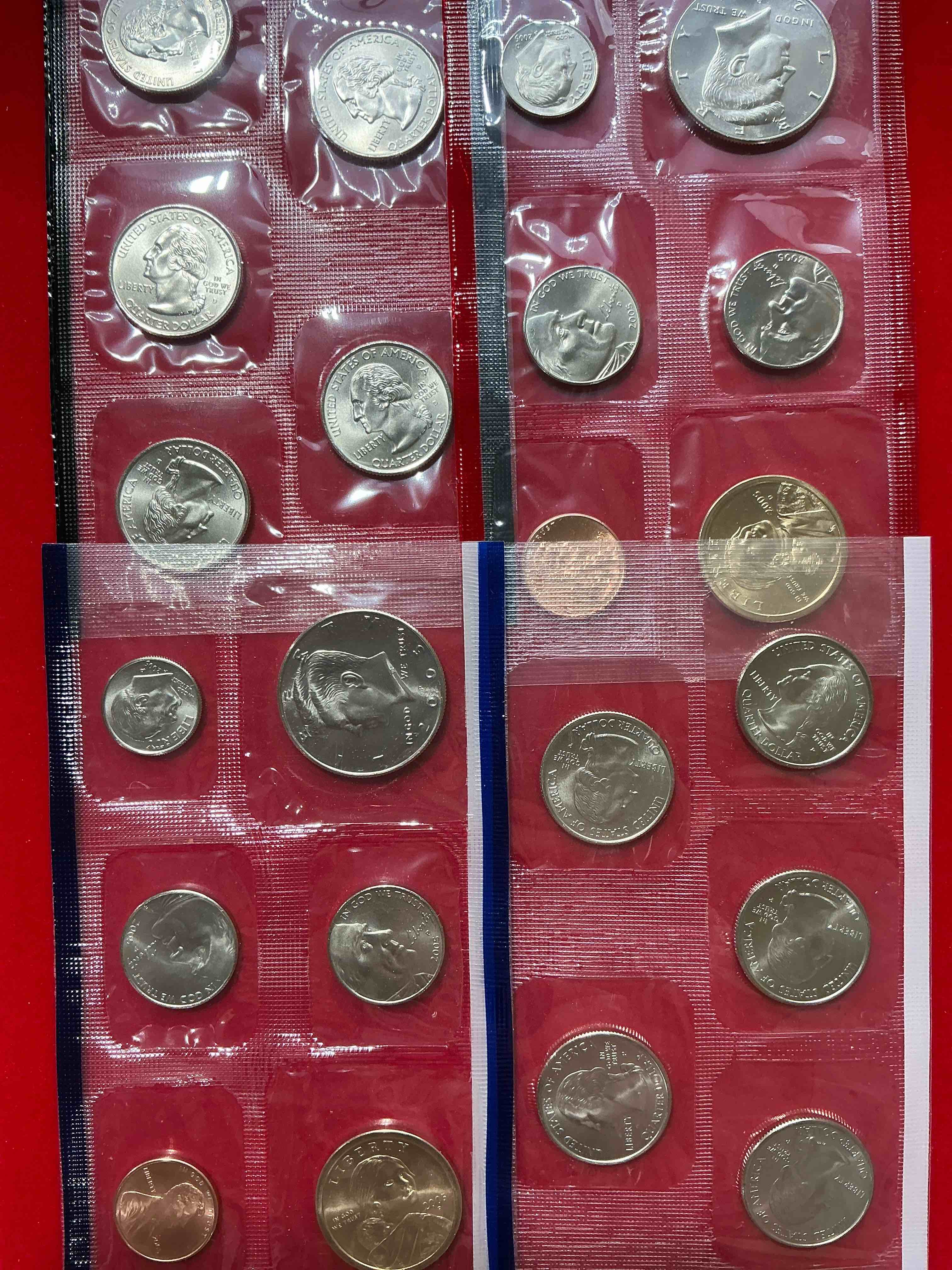2005 mint coins! uncirculated 22 coins, including sacagawea dollar coins, half dollars, state quarters, dimes, nickels & pennies! insane mint coins!
