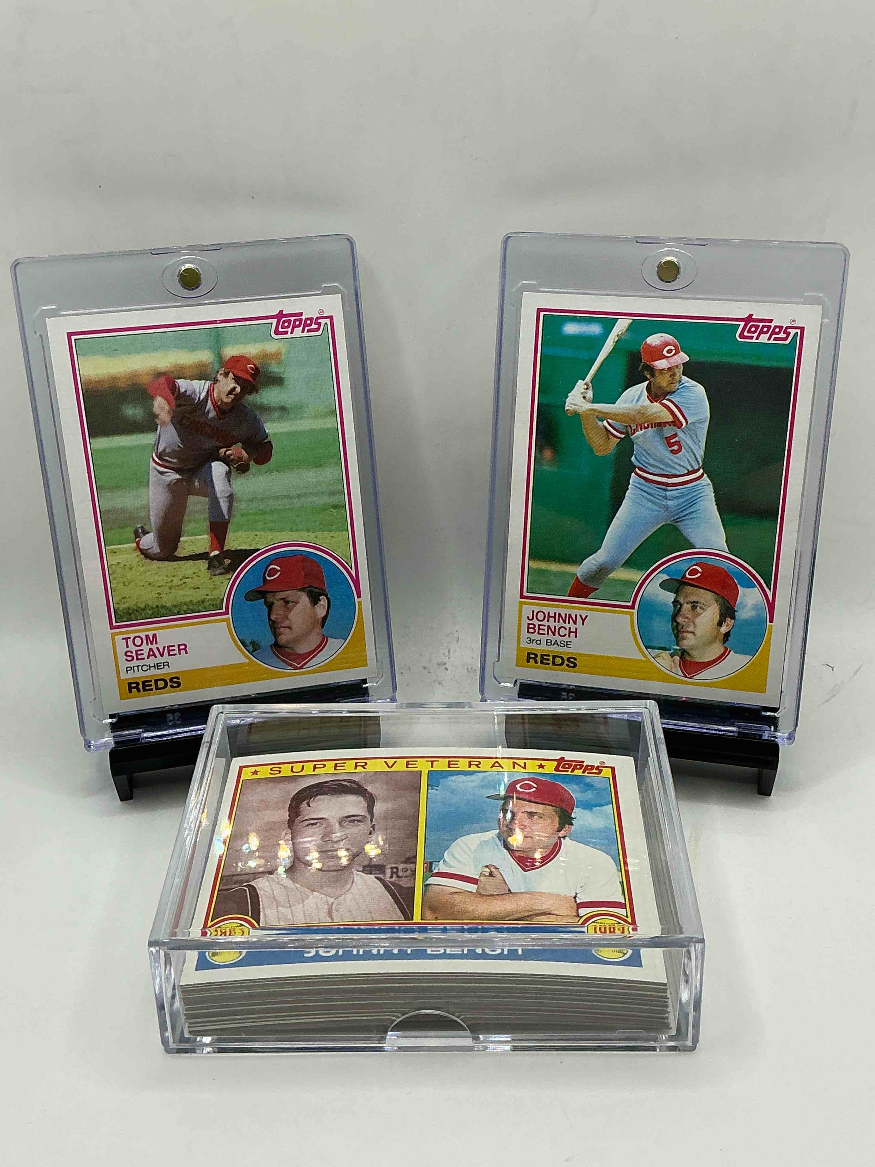 1983 topps reds team set! 29 card reds set! johnny bench, tom seaver reds team card, dave concepcion & more! reds fans rejoice!