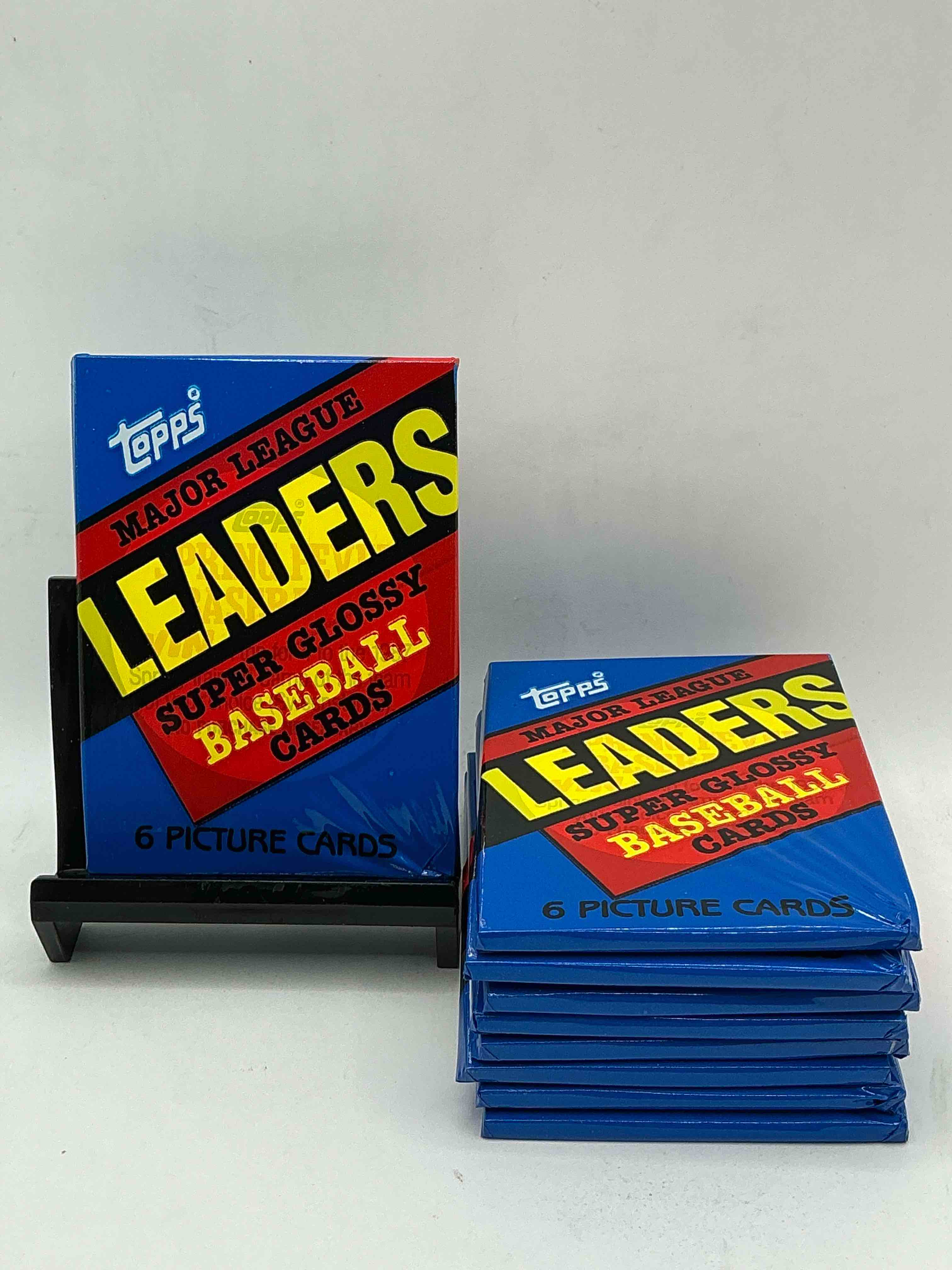 Ultra Rare! 1986 "MLB Leaders" Unopened Miniature Baseball Collectible Card Packs, 6 Cards Per Pack, Direct From Original Retail Case. Super Rare, Impossible To Find! Like New Condition!