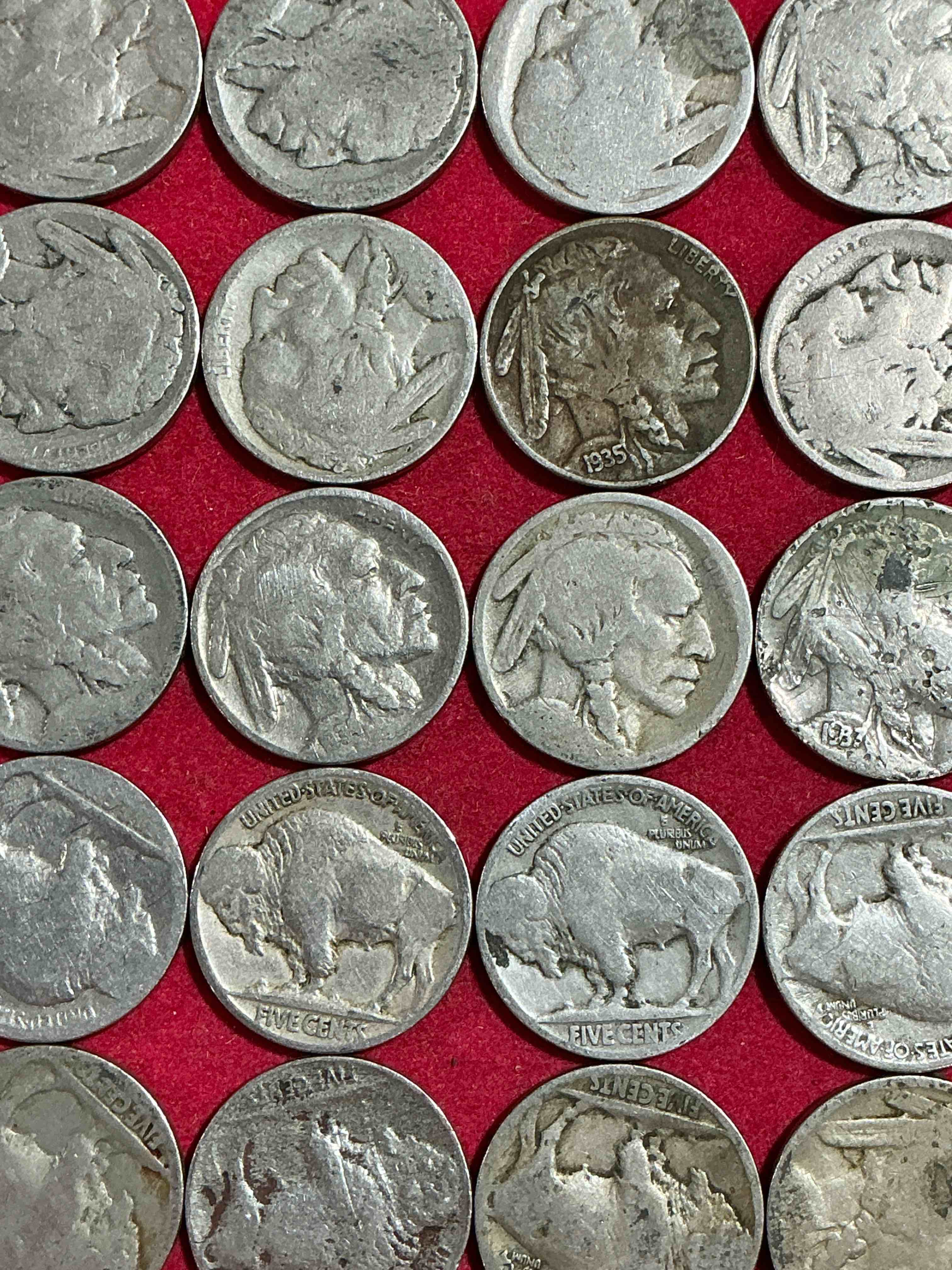 Historic Buffalo Nickels! Indian Head Buffalo Nickels Were Minted From 1913 To 1938 & Have Become A Favorite For Coin Collectors Around The World! Own Pieces Of American History With These Cool Indian Head Buffalo Nickels In Circulated Condition, Most With Visible Dates Which Is Very Rare For Buffalo Nickels!