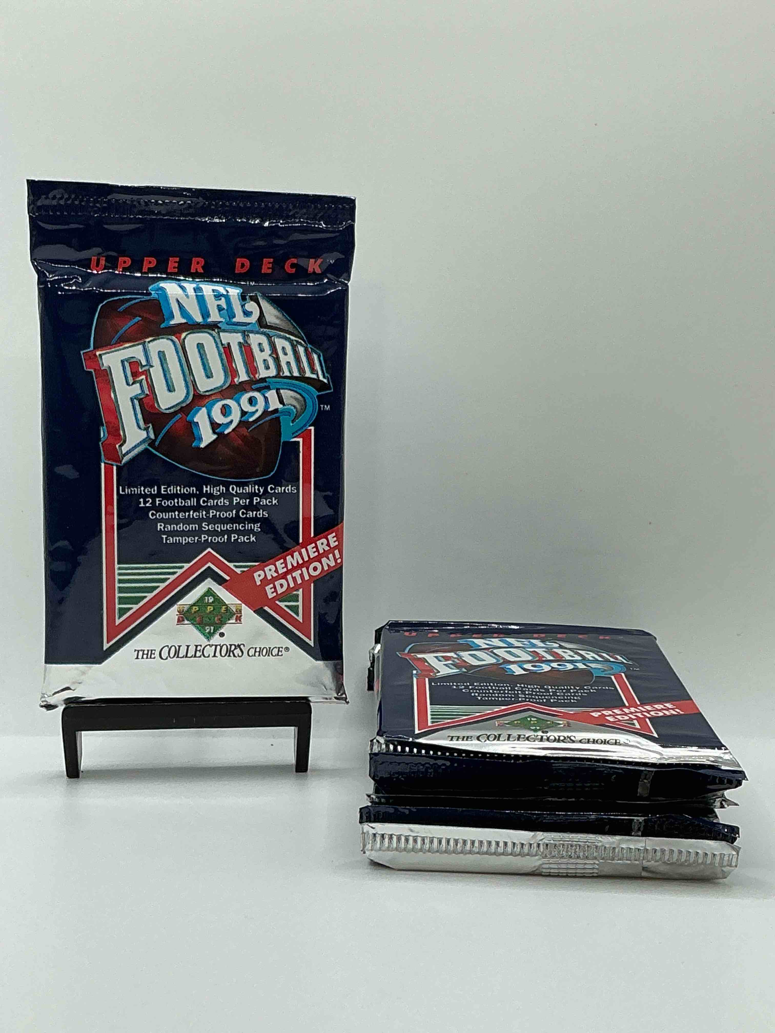 rare & vintage! 1991 upper deck premier edition unopened nfl football packs! direct from original box! brett favre rookie year! search for brett favre rookie & other 80s stars!