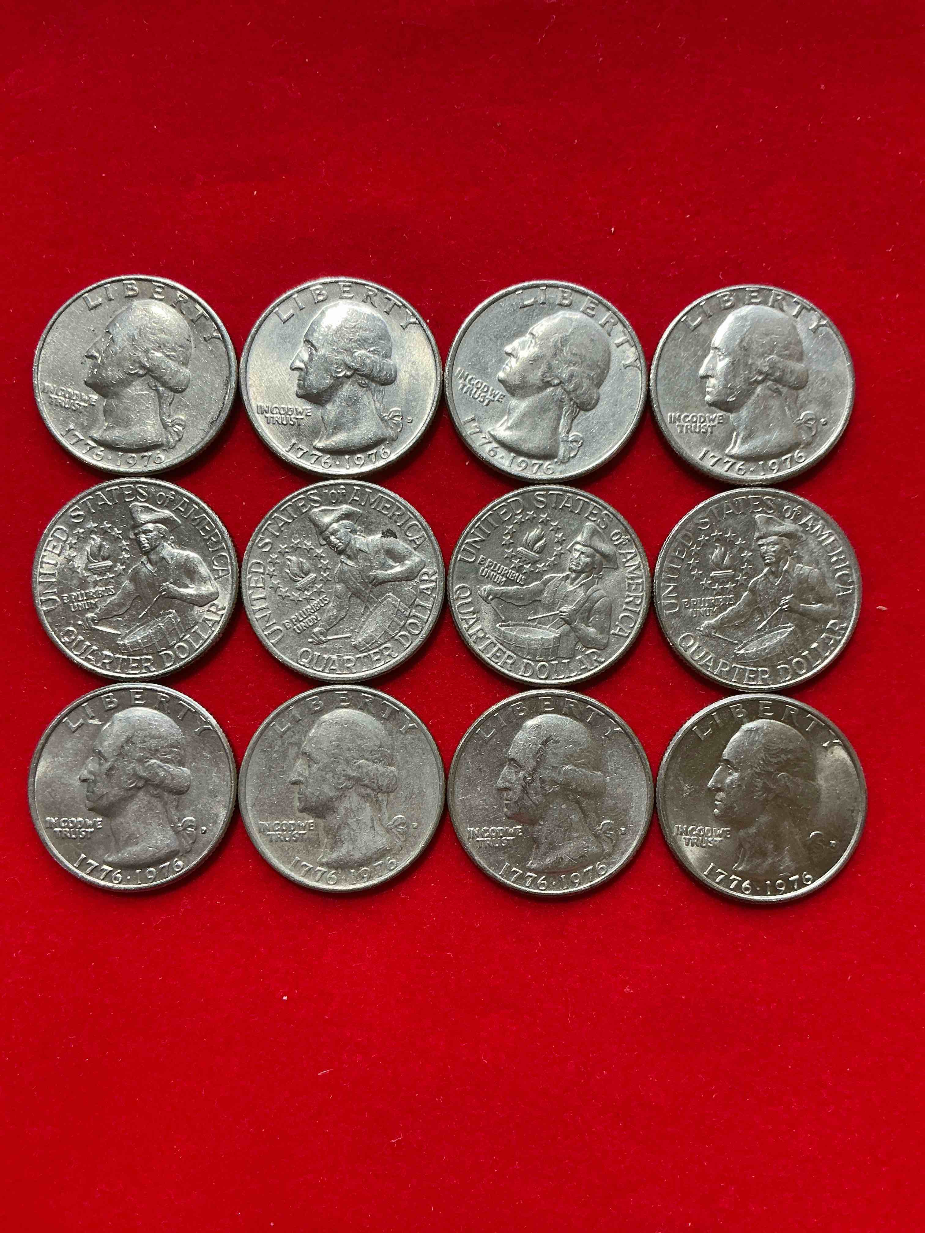 1976 bicentennial bliss! in 1976 the u.s. mint produced coins celebrating the 200 year anniversary of america. up for auction are awesome examples of bicentennial quarters coins produced for this... the infamous half dollar & 200 year anniversary edition! highly desirable for collectors! own pieces of history & get ready for america's 250 year anniversary coming soon!