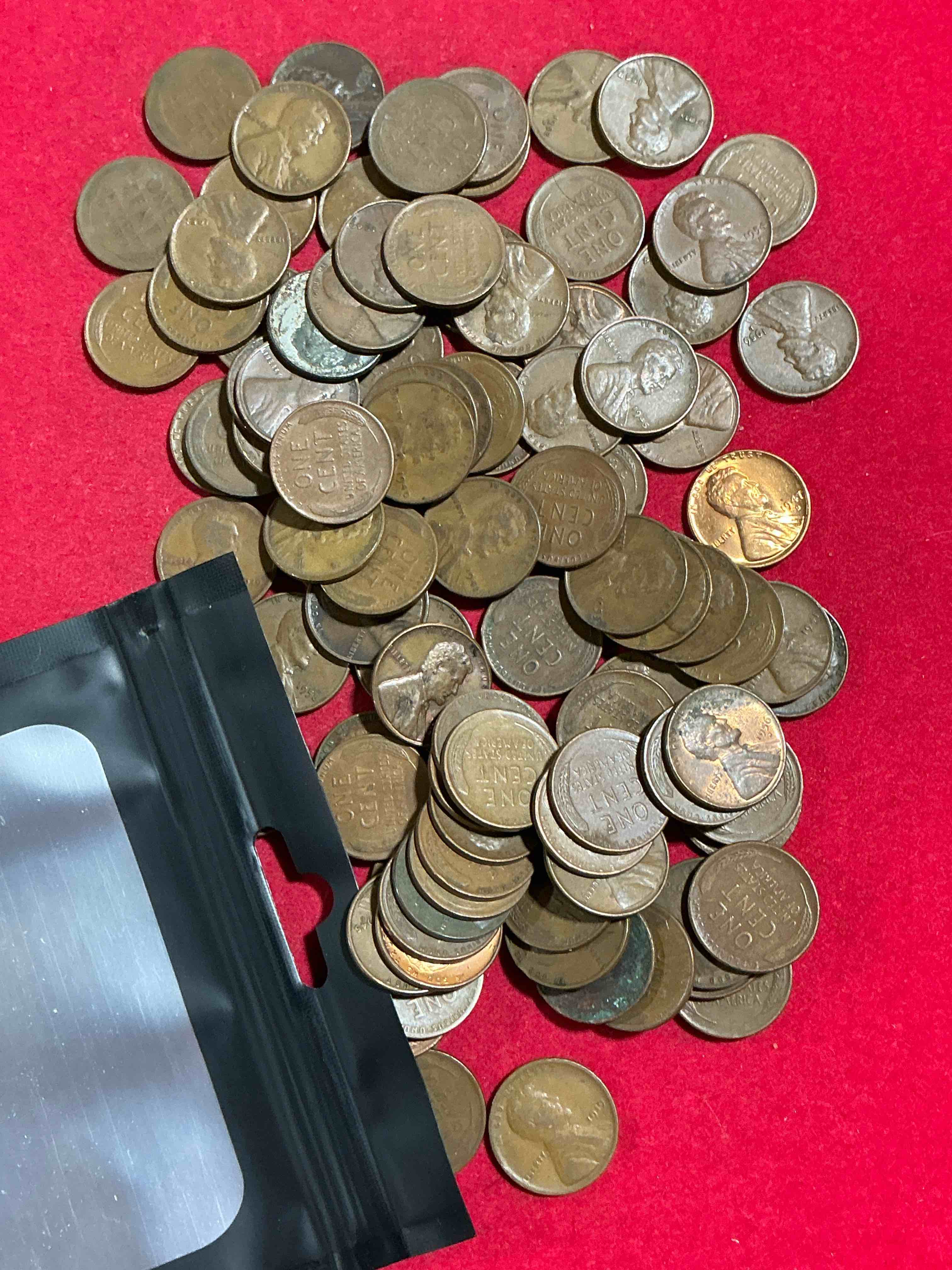 antique wheat pennies 100 count un-searched lot! wheat pennies were minted from 1909-1958 originally replacing the indian head penny. there are many, many interesting & valuable years / mint marks in wheat pennies, win this lot & have fun searching to see what you get! a great way to start collecting antique coins!