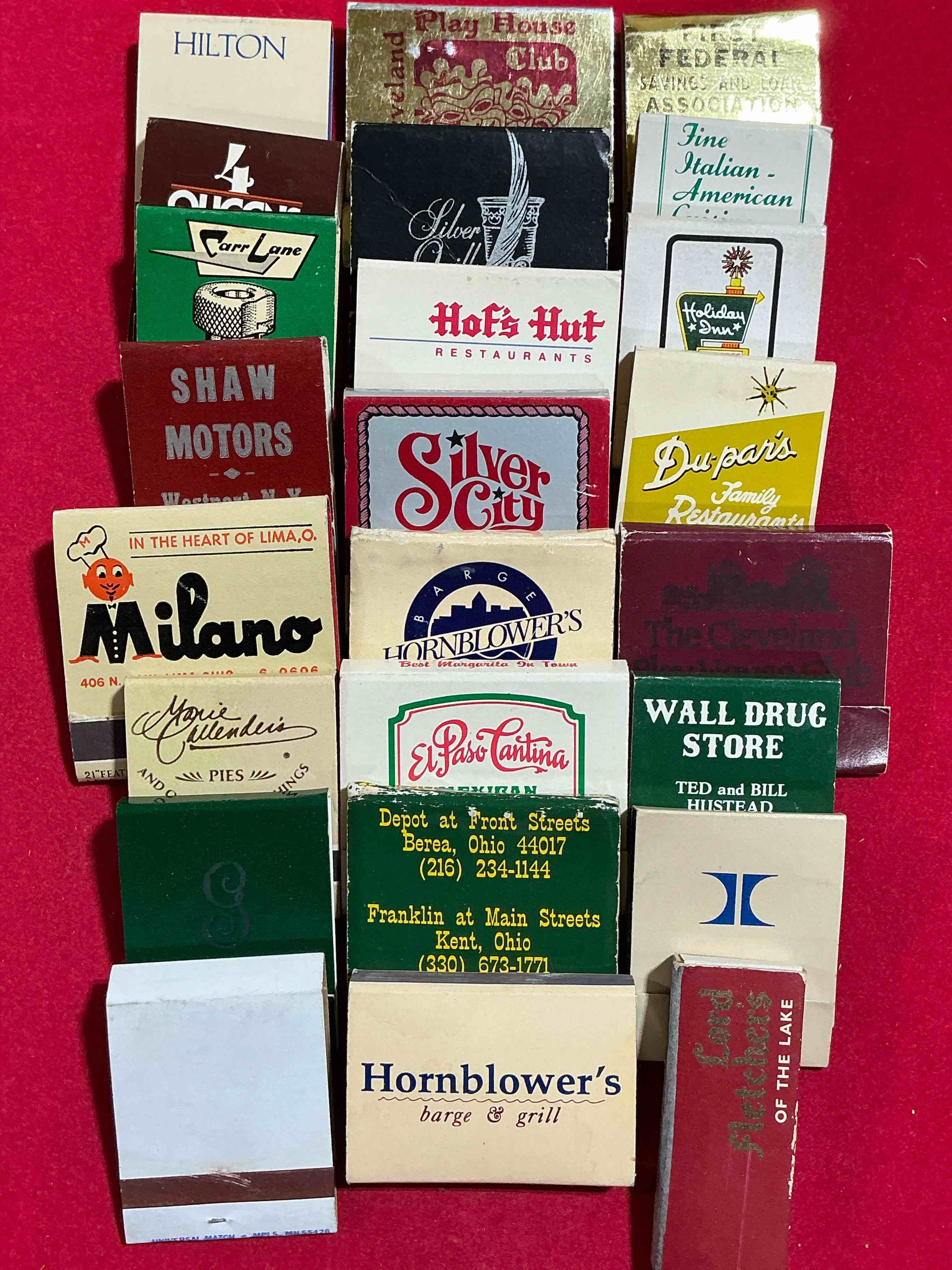 vintage matchbooks! a crazy hard to collect collection of matchbooks from all over, many from places that no longer exist! collection spans decades & decades! most books are complete with all matches! one of a kind collection! all original & impossible to find anywhere else!