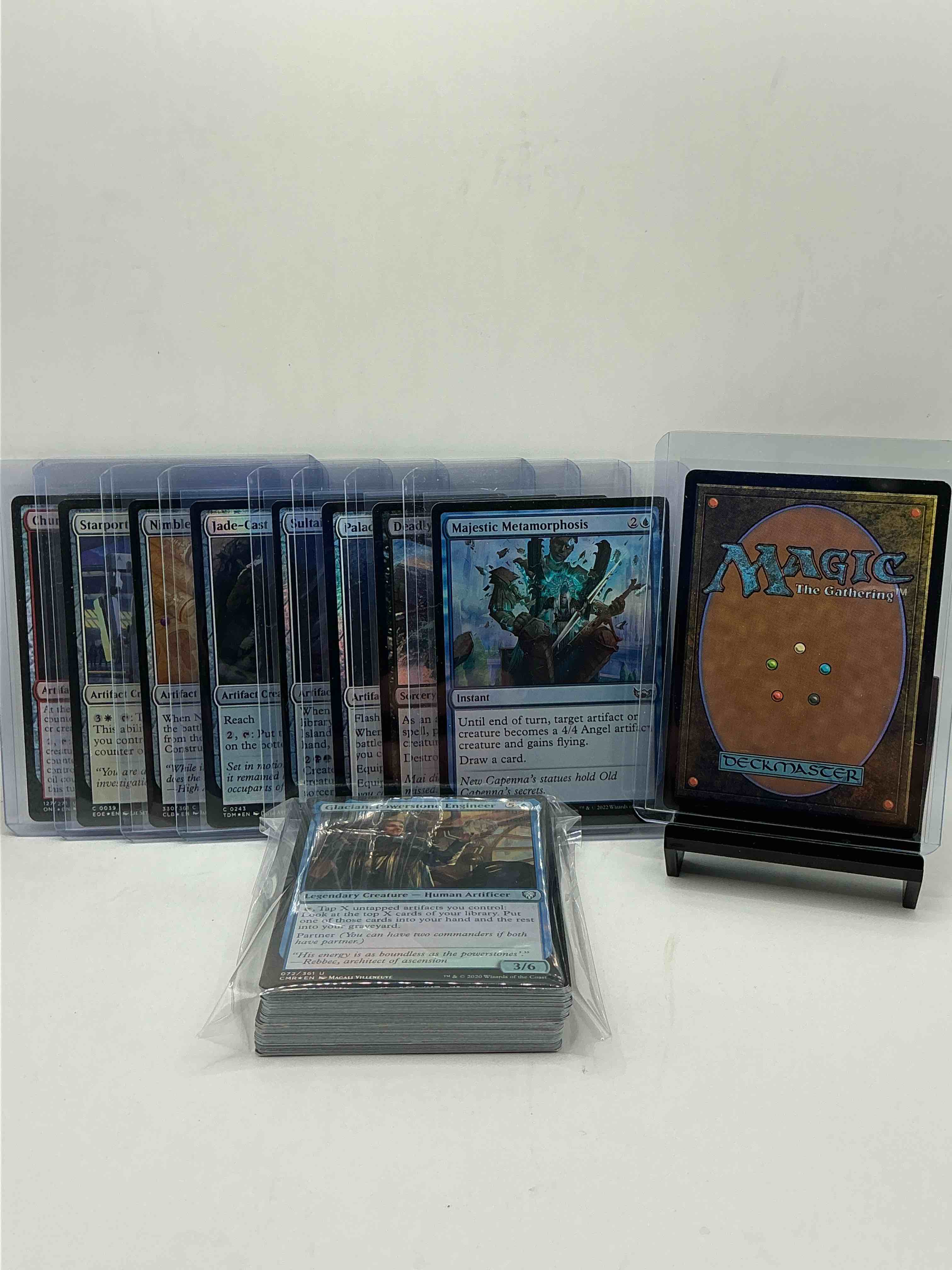 Condition photo showing New/Like New for magic the gathering 50 card lot! lot includes 10 rare or holo foil cards! all cards in excellent shape condition! a great way to join the mtg craze!