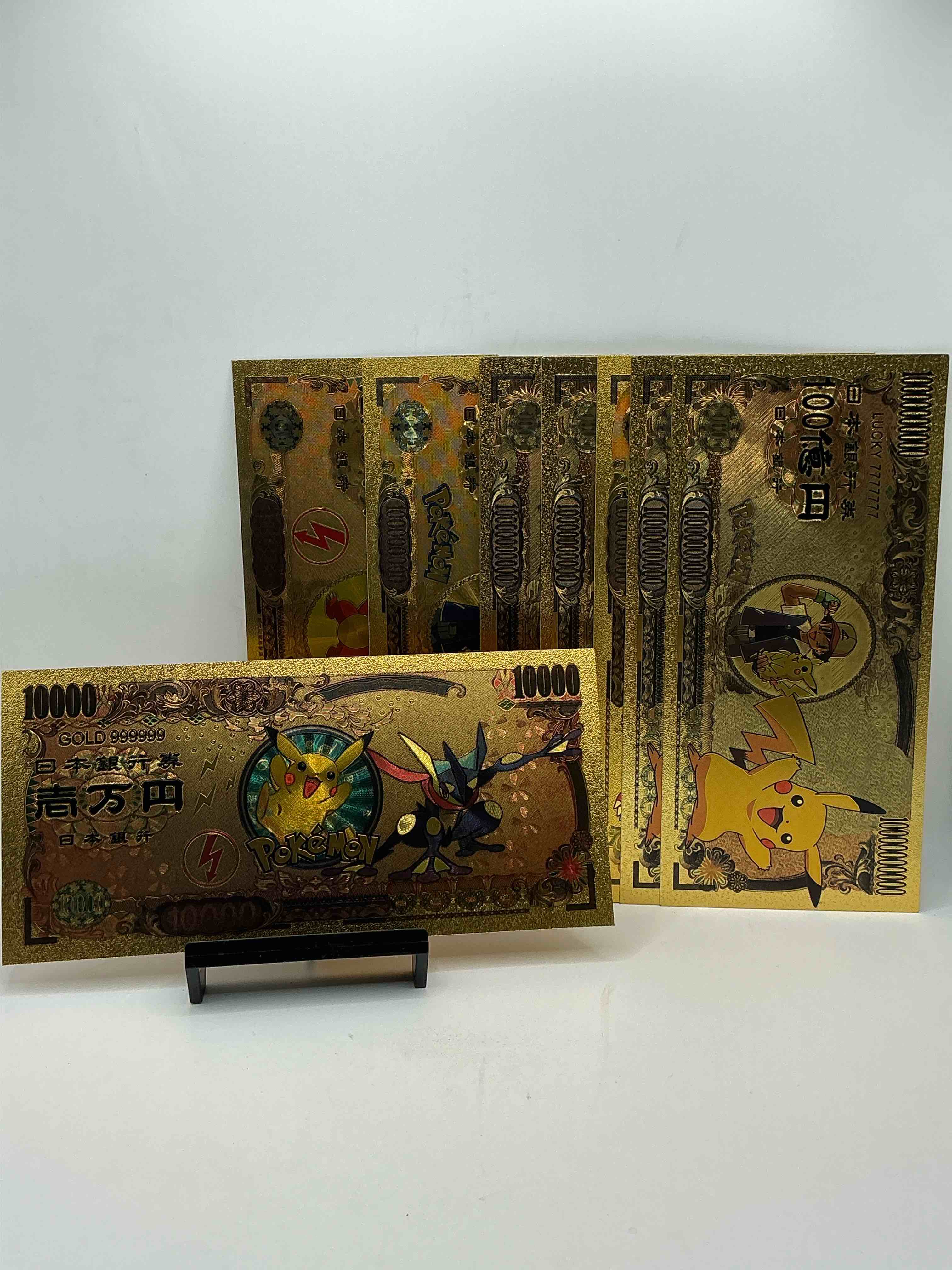 pokémon novelty gold in this color dollars! ultra cool novelty 10,000 pokémon bill with characters & cool designs! rare & hard to get! 