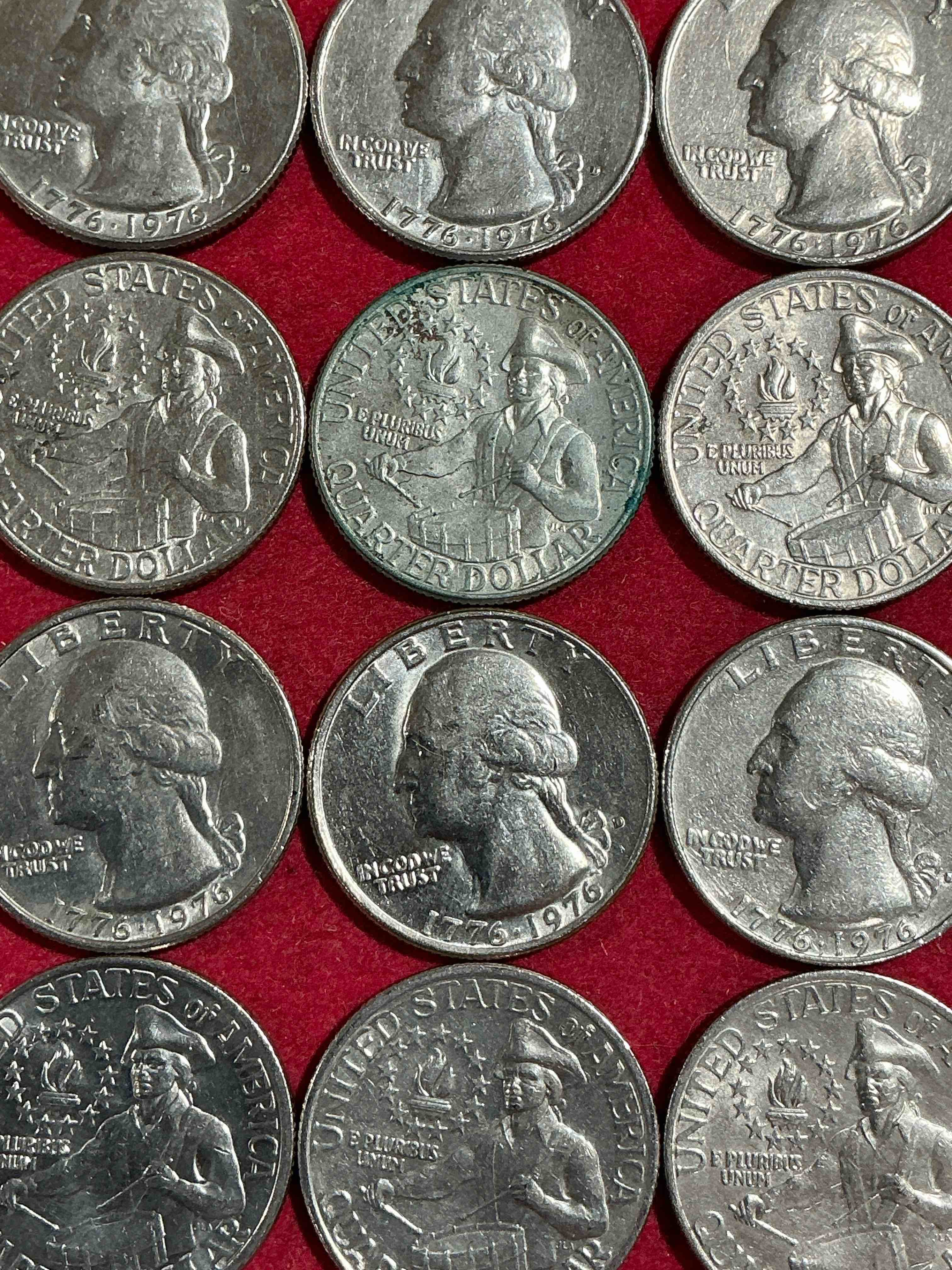 1976 bicentennial bliss! in 1976 the u.s. mint produced coins celebrating the 200 year anniversary of america. up for auction are awesome examples of bicentennial quarters coins produced for this... the infamous half dollar & 200 year anniversary edition! highly desirable for collectors! own pieces of history & get ready for america's 250 year anniversary coming soon!