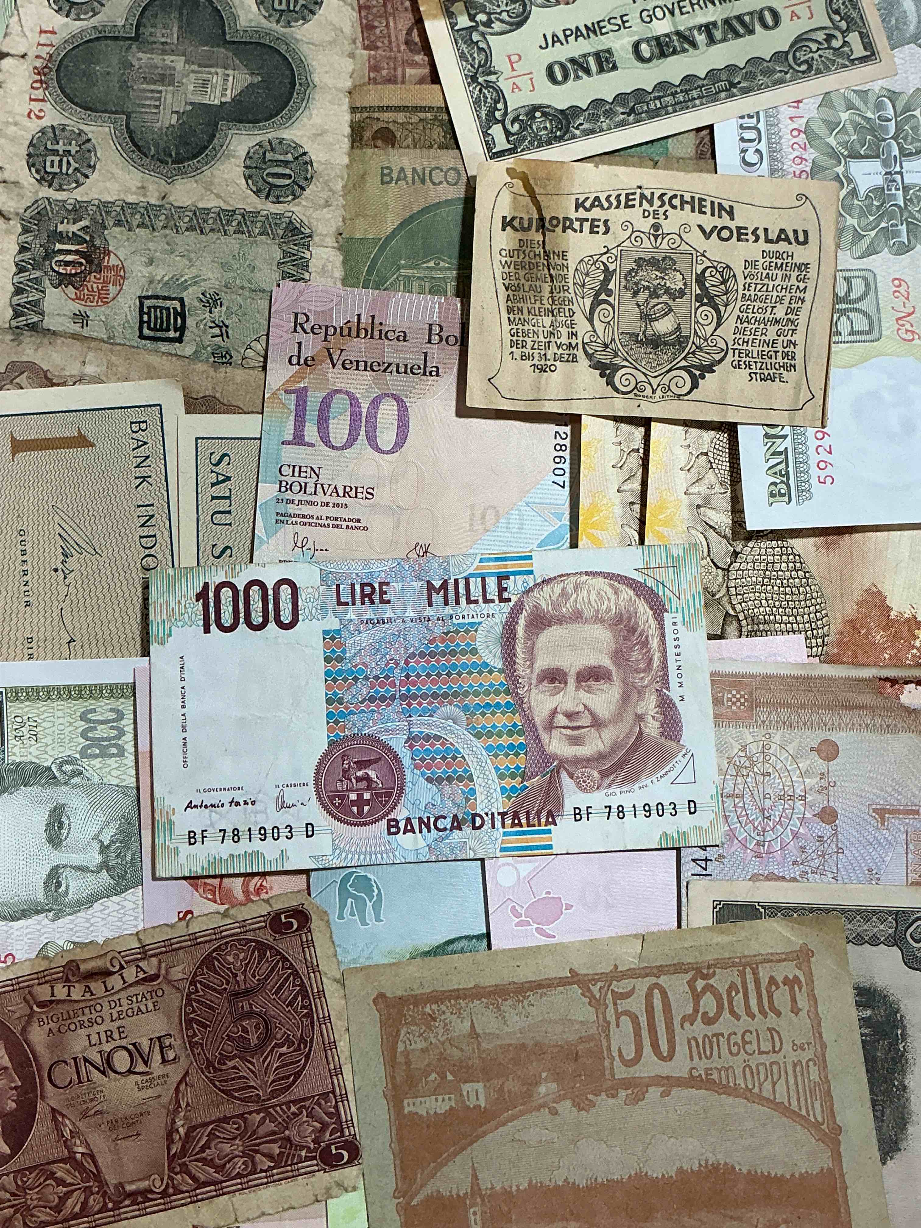 Modern & Antique Paper Money! Vintage & Antique! Paper Money From Across The World- All Different Shapes & Sizes From All Kinds Of Crazy Places! Own Currency From The Corners Of The World! WOW! 