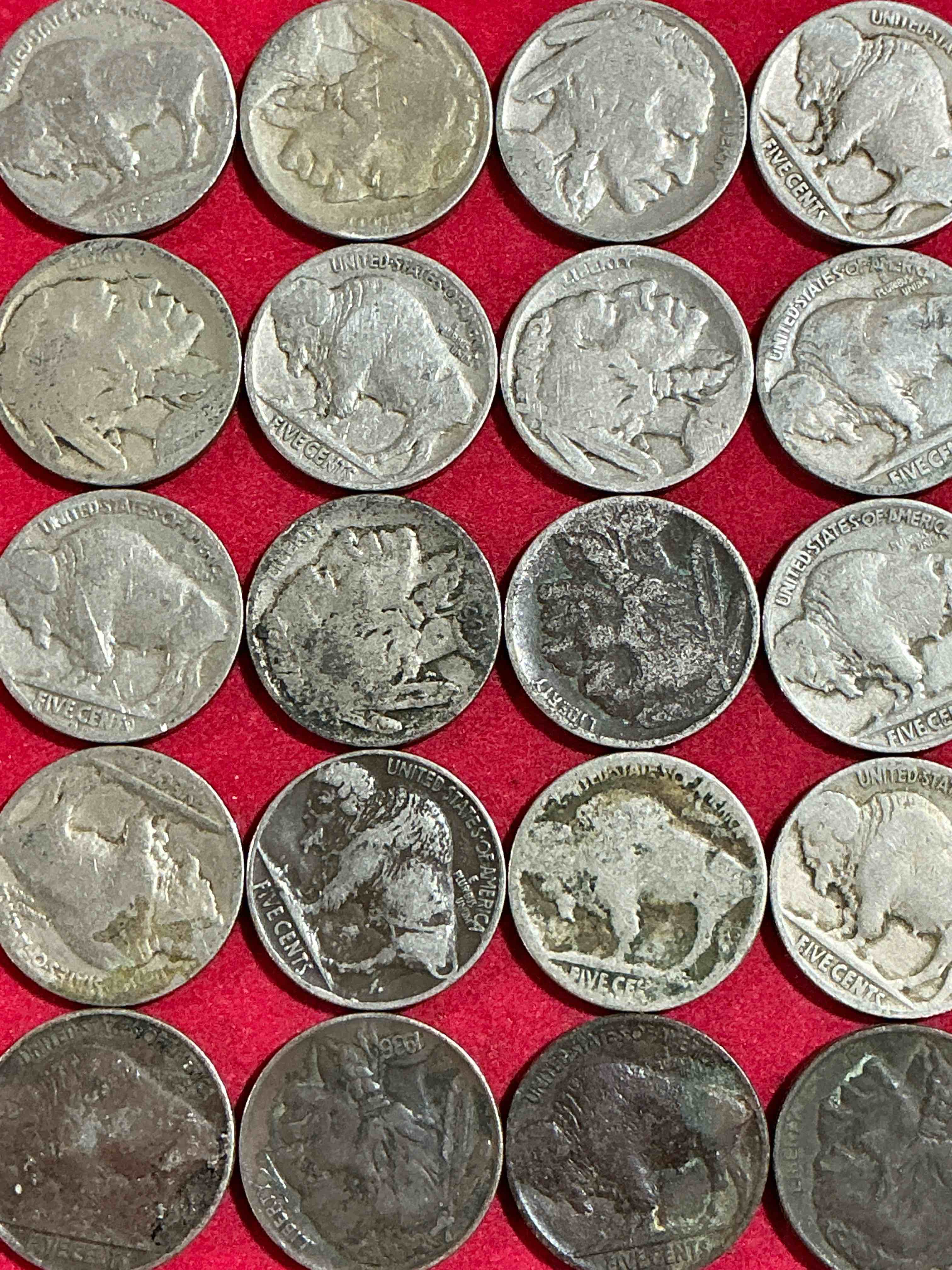 Historic Buffalo Nickels! Indian Head Buffalo Nickels Were Minted From 1913 To 1938 & Have Become A Favorite For Coin Collectors Around The World! Own Pieces Of American History With These Cool Indian Head Buffalo Nickels In Circulated Condition, Most With Visible Dates Which Is Very Rare For Buffalo Nickels!