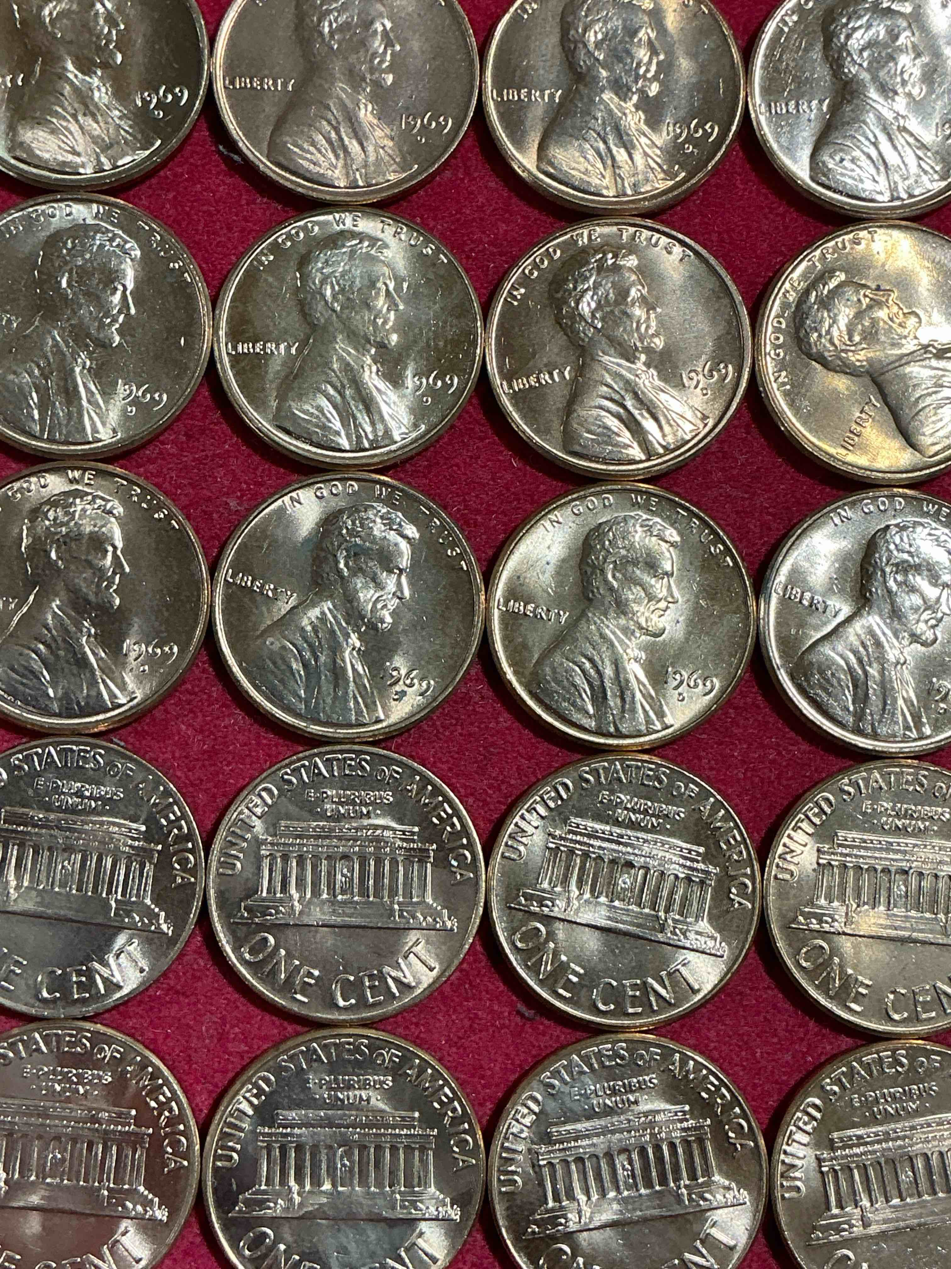 1969 Moon Landing Brilliant Uncirculated Wheat Pennies!  Direct From Original Treasury Bank Rolls, These Pennies Haven’t Seen Daylight Since 1969!  On July 20, 1969 The World Changed Forever When America Landed On The Moon!  Own Pieces Of This Era With These Gorgeous Brilliant Uncirculated Wheat Pennies!