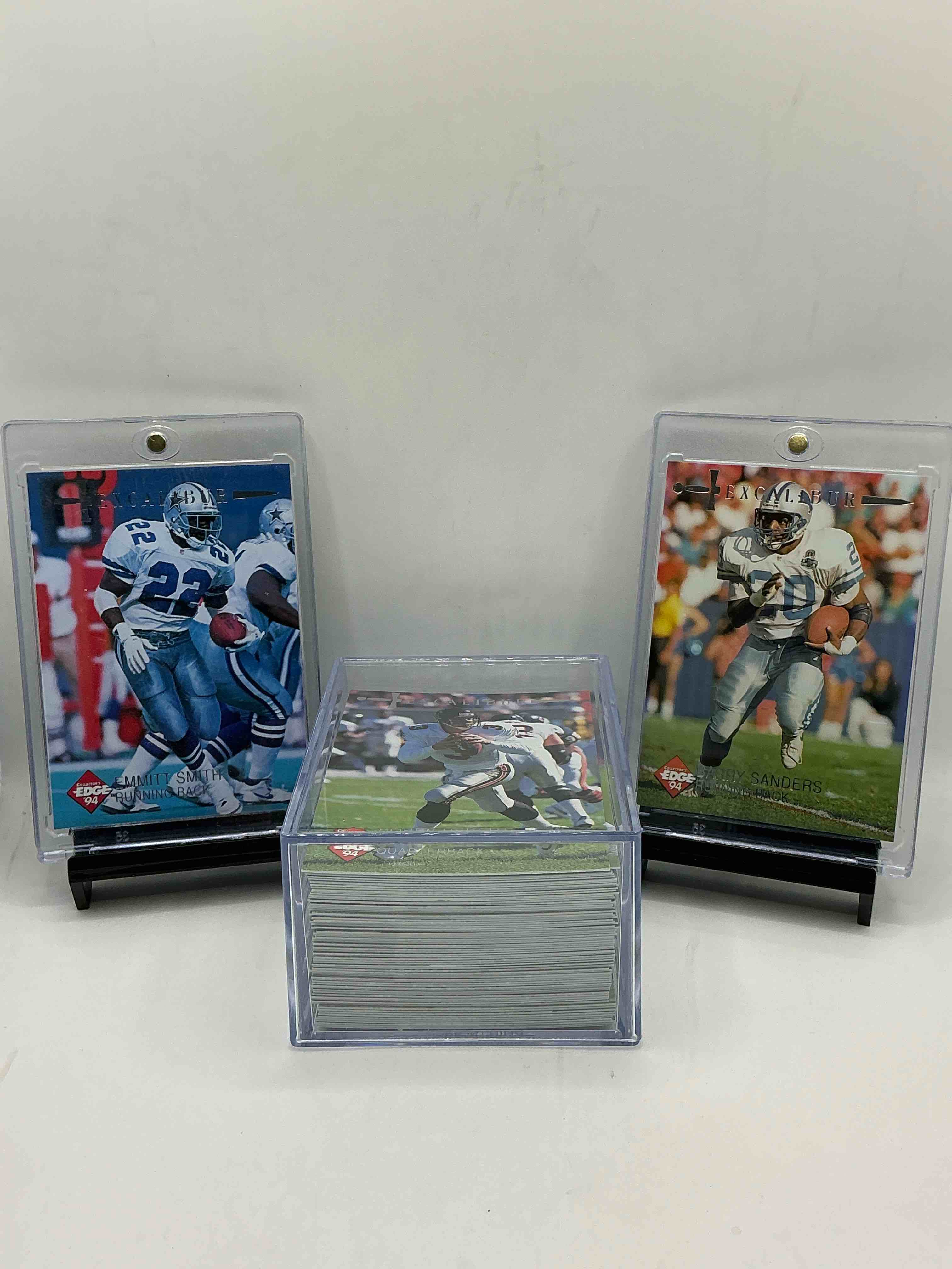 Excalibur Insanity Complete! 1994 Collector’s Edge FOOTBALL Cards! Emmitt Smith, Brett Favre, Barry Sanders, Jerry Rice, Joe Montana, Deion Sanders, John Elway & More! 75 Card Lot, Includes Legends & Commons! 