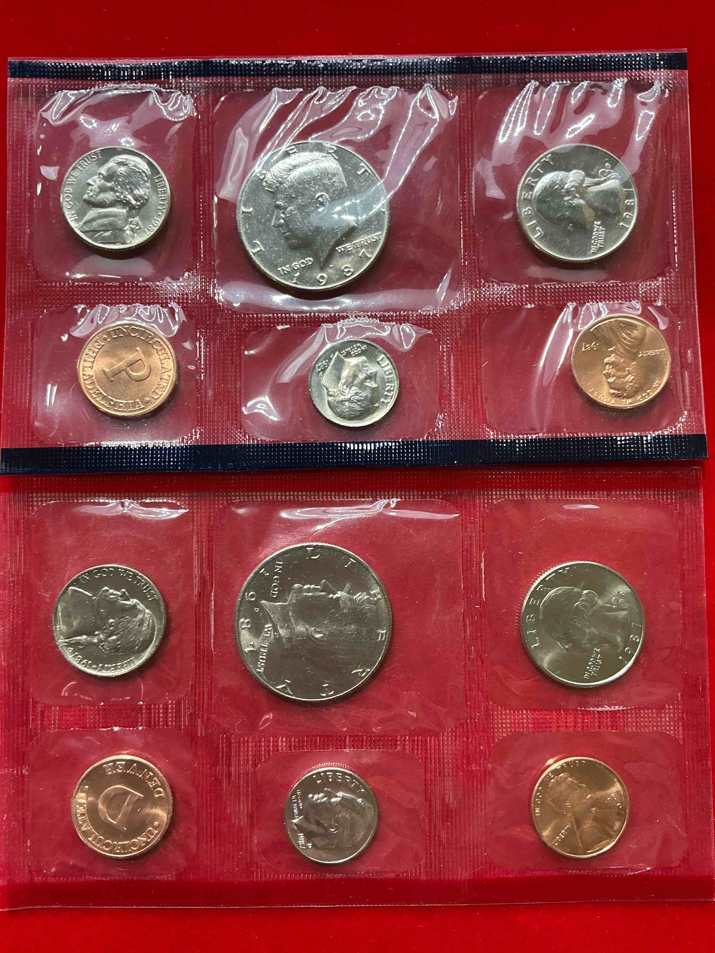 1987 Uncirculated Mint Coins! 12 Coin Mint From Philadelphia & Denver! 12 Coin Uncirculated Lot, With Quarters, Nickels, Half Dollars, Dimes, Pennies & More! Uncirculated Coin Craziness!
