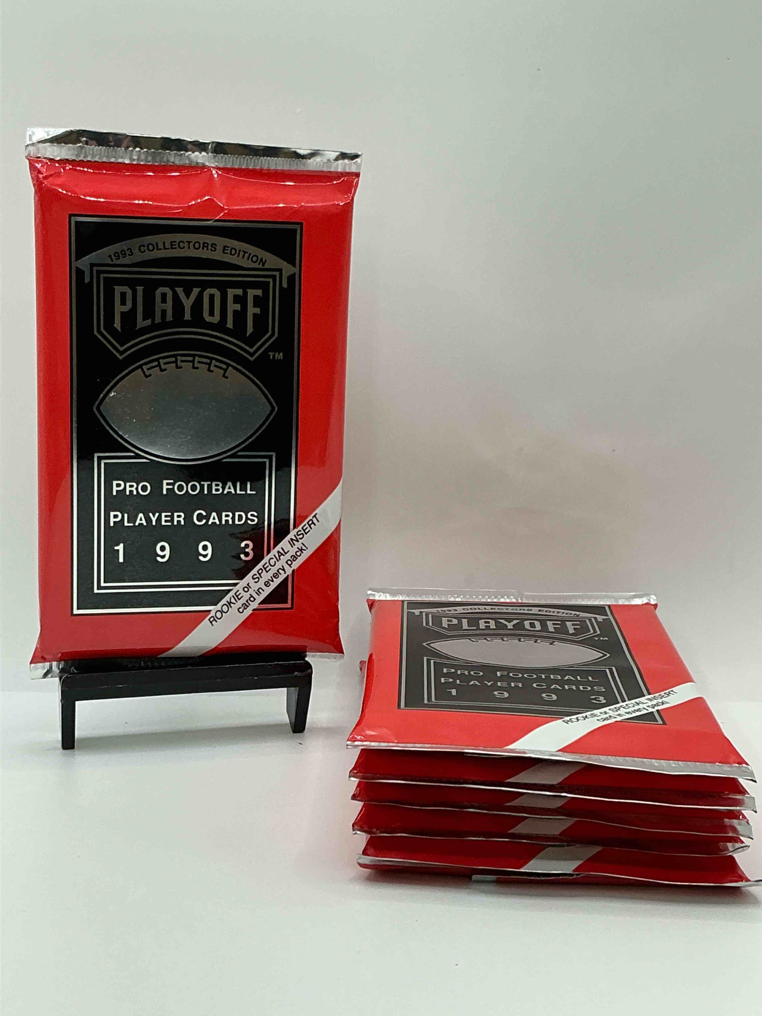 Beautiful & Super Rare 1993 Playoff Football Unopened Packs, Direct From Chrome Display Box! These Packs Have At Least One Special Insert Or Rookie In Each Pack! Search For Troy Aikman, Emmitt Smith, Barry Sanders, Jerry Rice & More!
