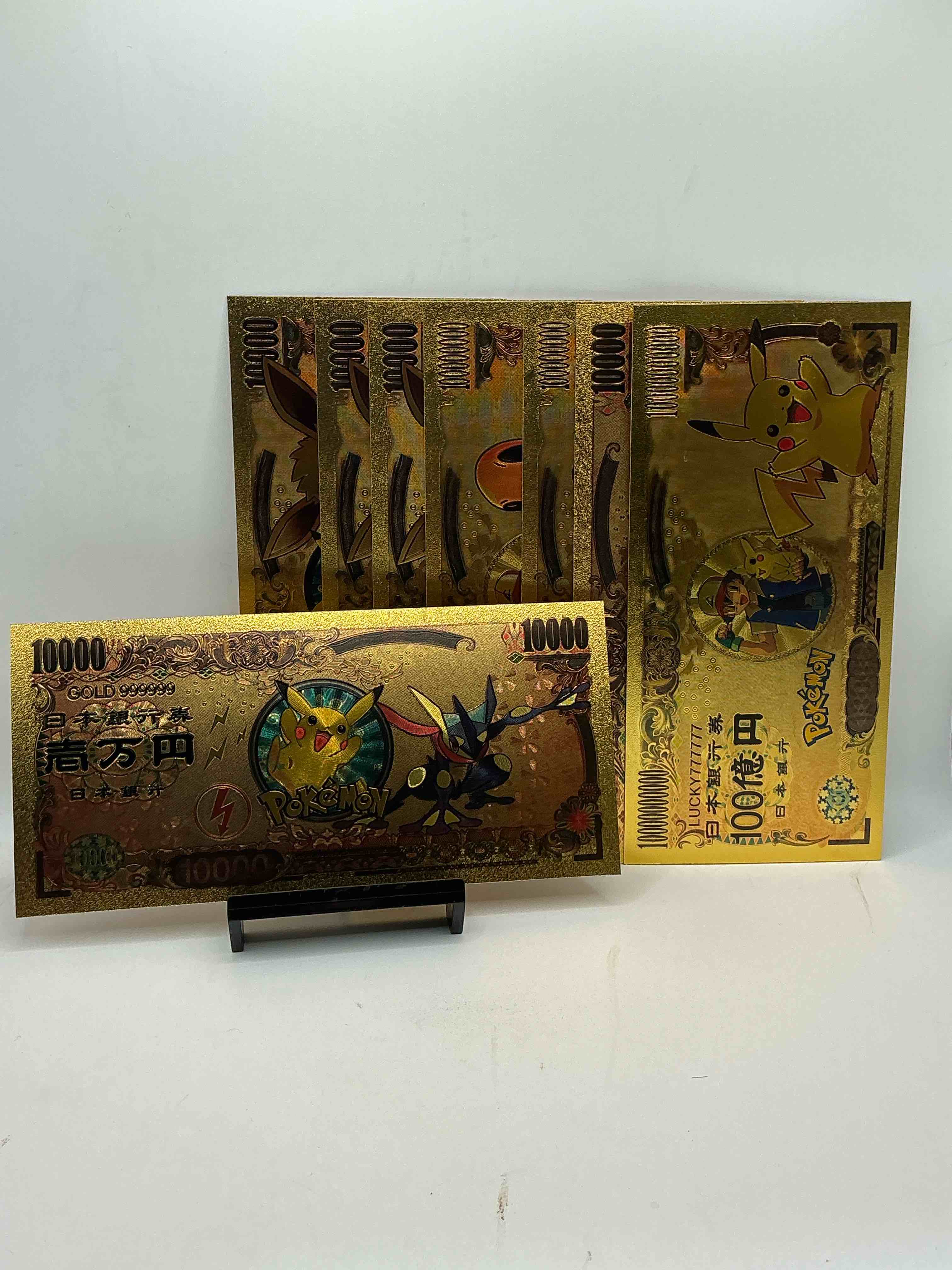 pokémon novelty gold in this color dollars! ultra cool novelty 10,000 pokémon bill with characters & cool designs! rare & hard to get! 