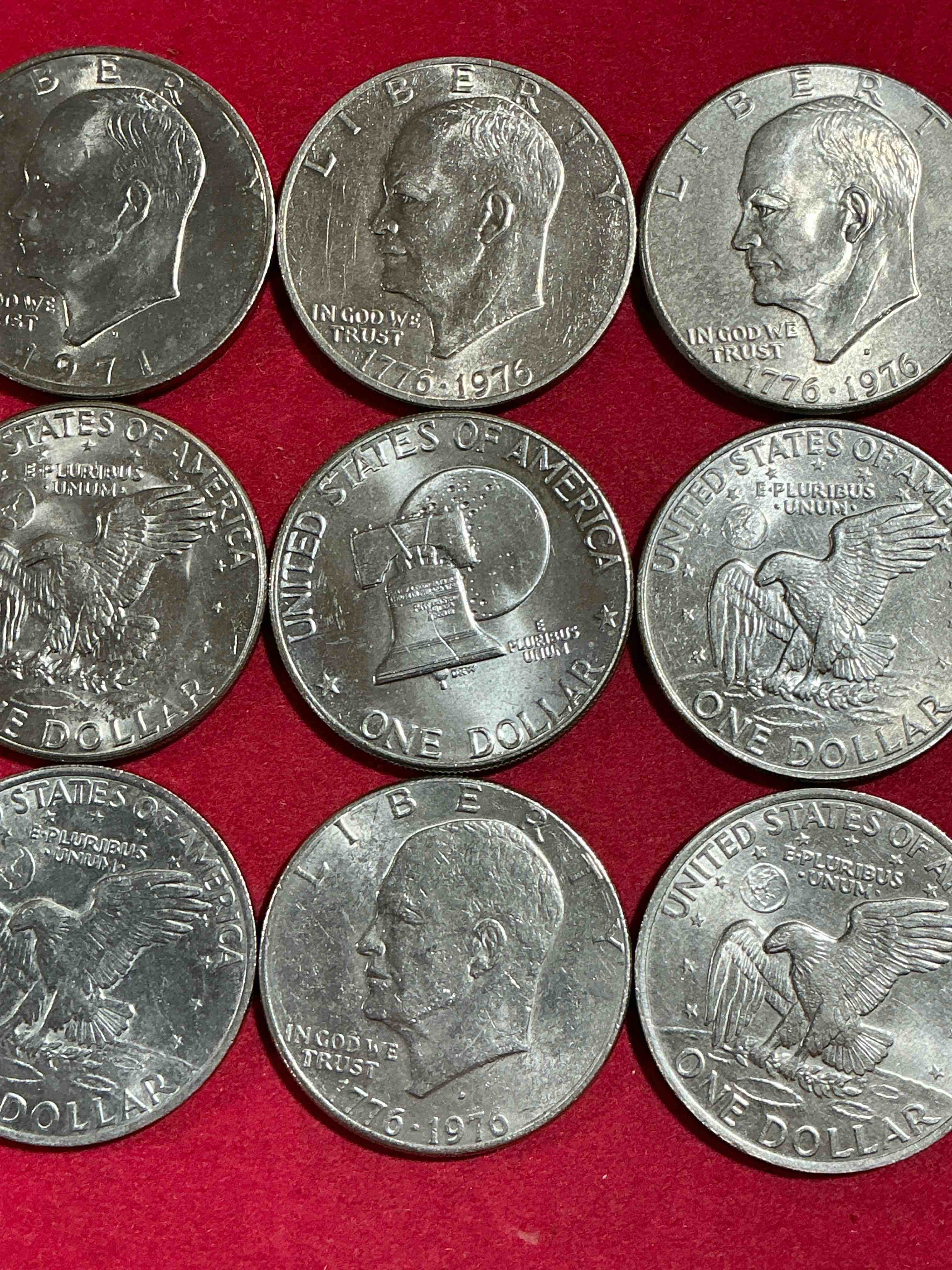 gorgeous eisenhower dollars! here are circulated “ike” dollars! up for auction are ike one dollar coins from different years! awesome ike dollars! even includes rare bicentennial 1976 edition