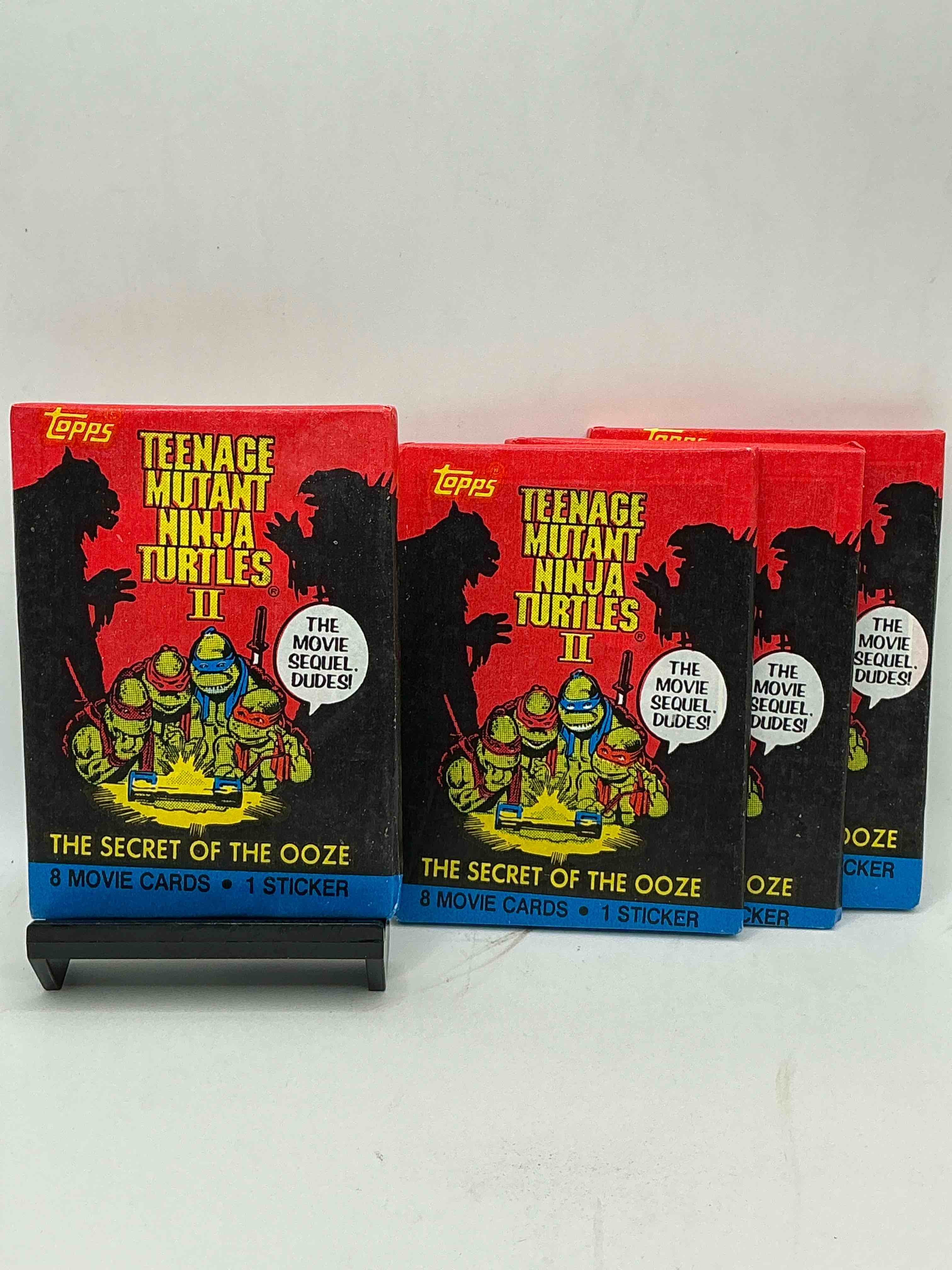 1991 rare turtle wow! teenage mutant ninja turtles movie cards, unopened wax pack direct from original retail case! own some rare tmnt movie memorabilia from 1991, almost impossible to find! from the movie sequel!