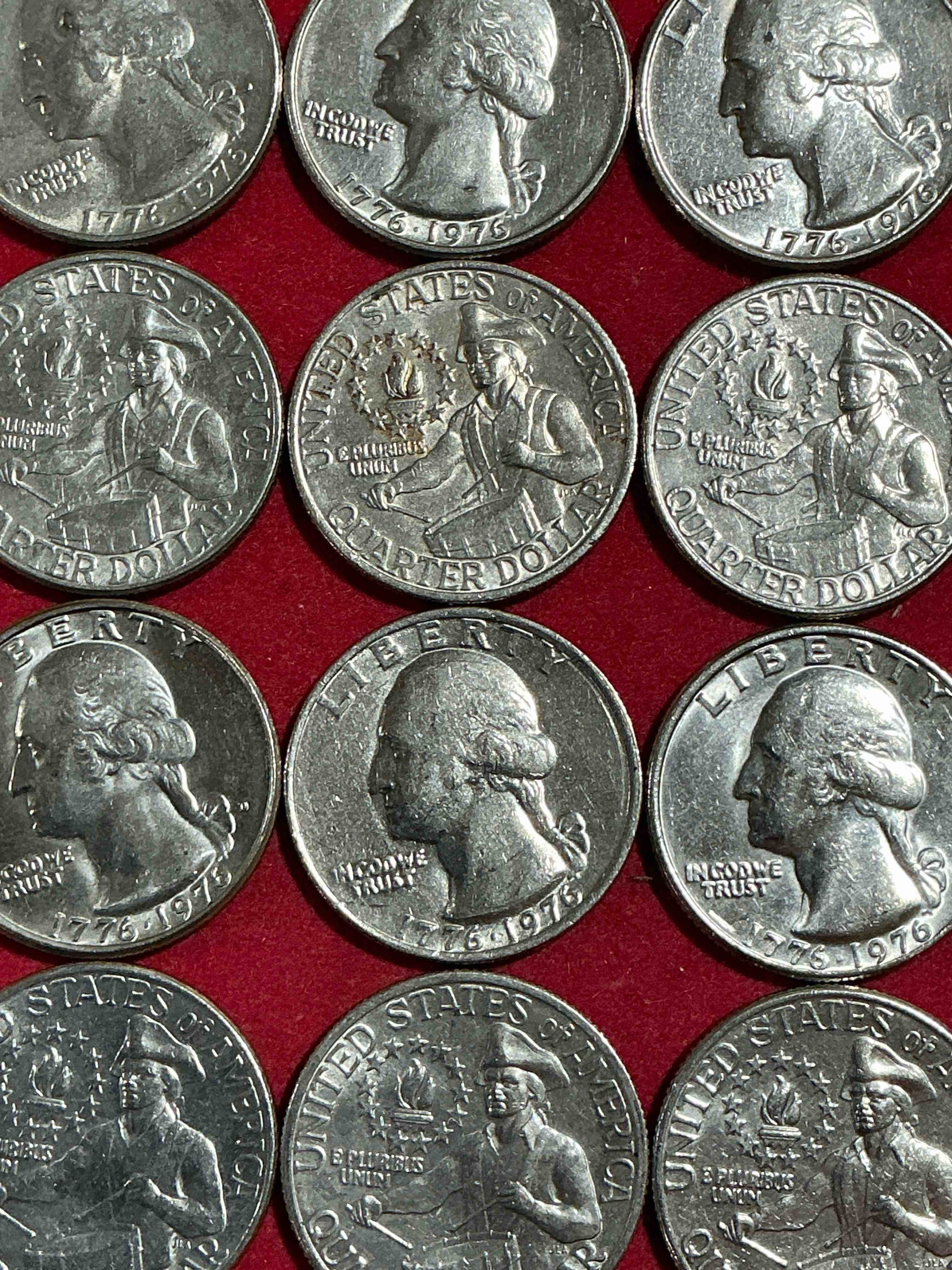 1976 bicentennial bliss! in 1976 the u.s. mint produced coins celebrating the 200 year anniversary of america. up for auction are awesome examples of bicentennial quarters coins produced for this... the infamous half dollar & 200 year anniversary edition! highly desirable for collectors! own pieces of history & get ready for america's 250 year anniversary coming soon!