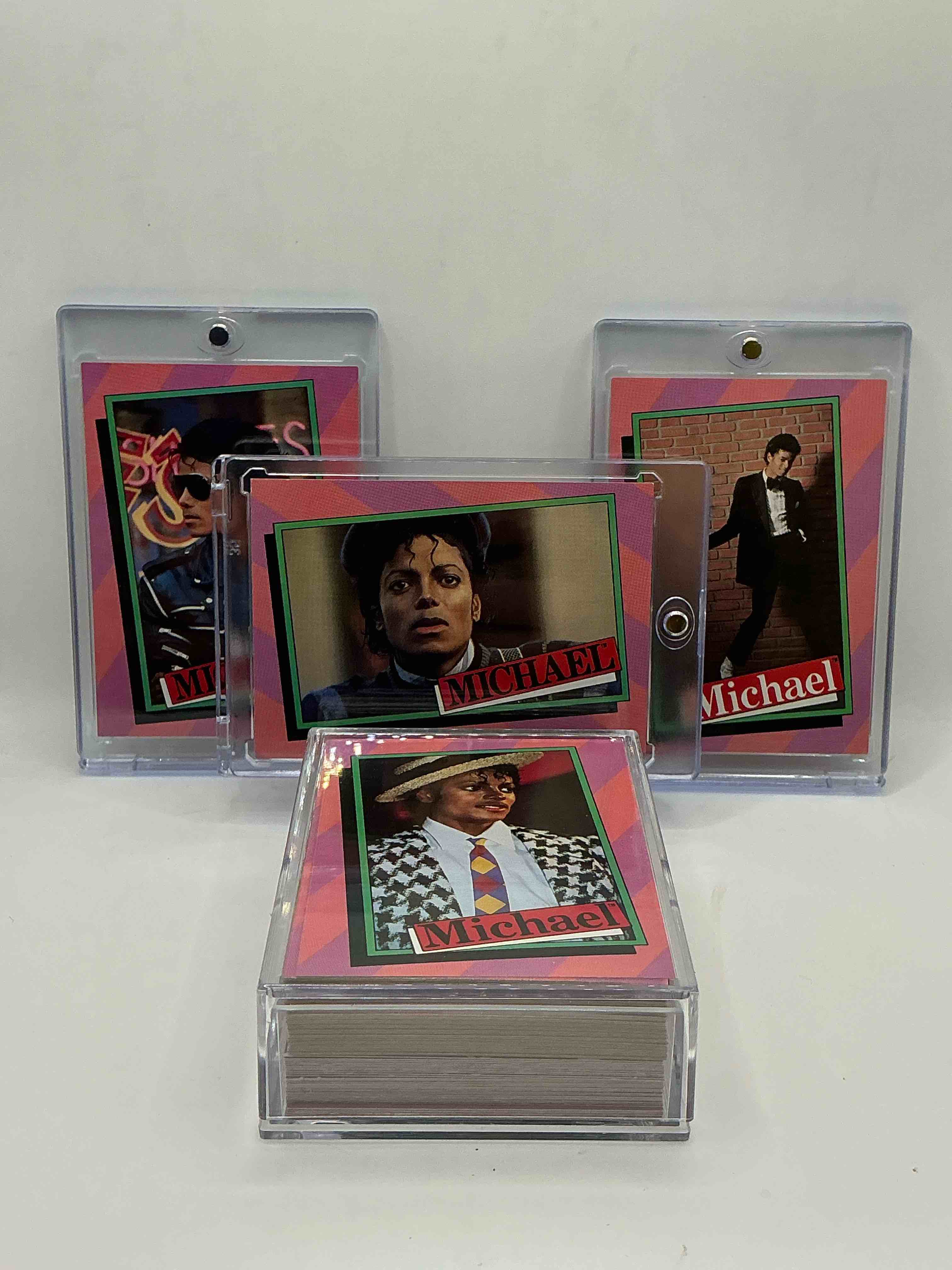 1984 michael jackson history! complete series two 33 & 33 sicker card michael jackson collector card wow! authentic original from 1984! a serious collector item straight from the height of michael jackson mania! great condition & completely original!