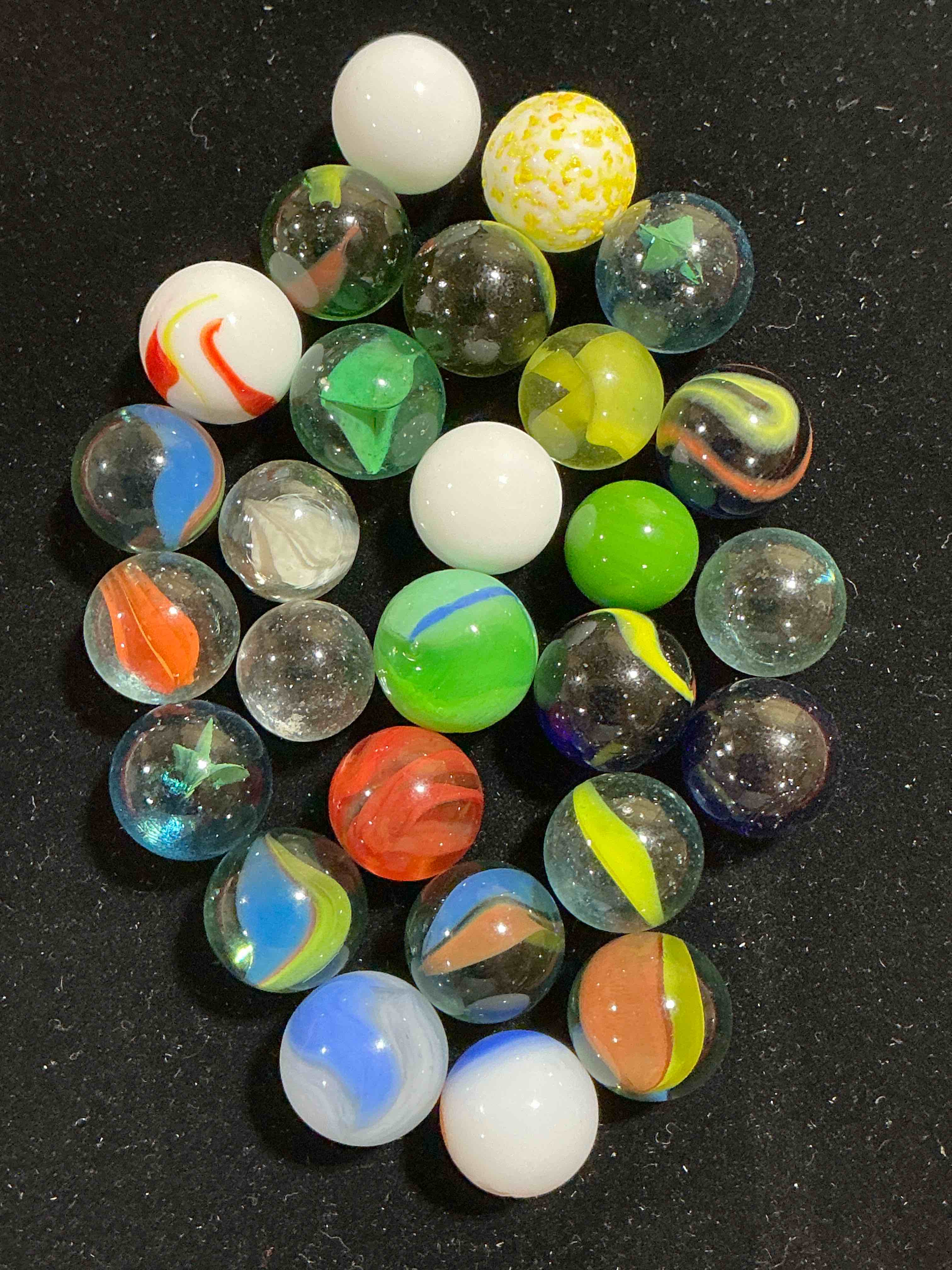 antique glass marbles! genuine stunning marbles lot, some marbles made between the years 1925-1965 & some may be made with uranium! some may are great depression era & even earlier! gorgeous, authentic pieces of history!  