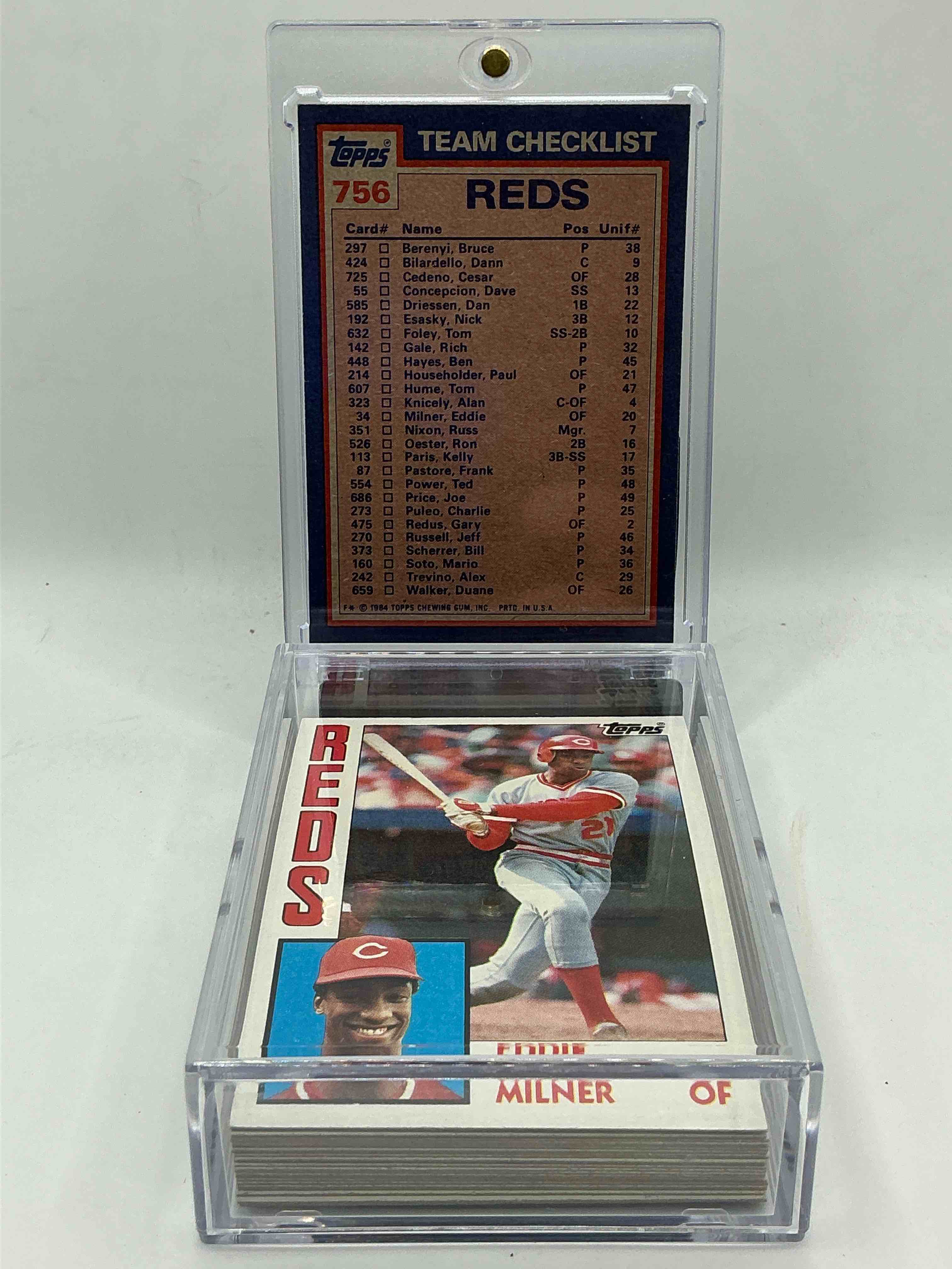 Condition photo showing New/Like New for 1984 reds team set! card reds set! dave concepcion, cesar cedeno, ron oester & more! reds fans rejoice!