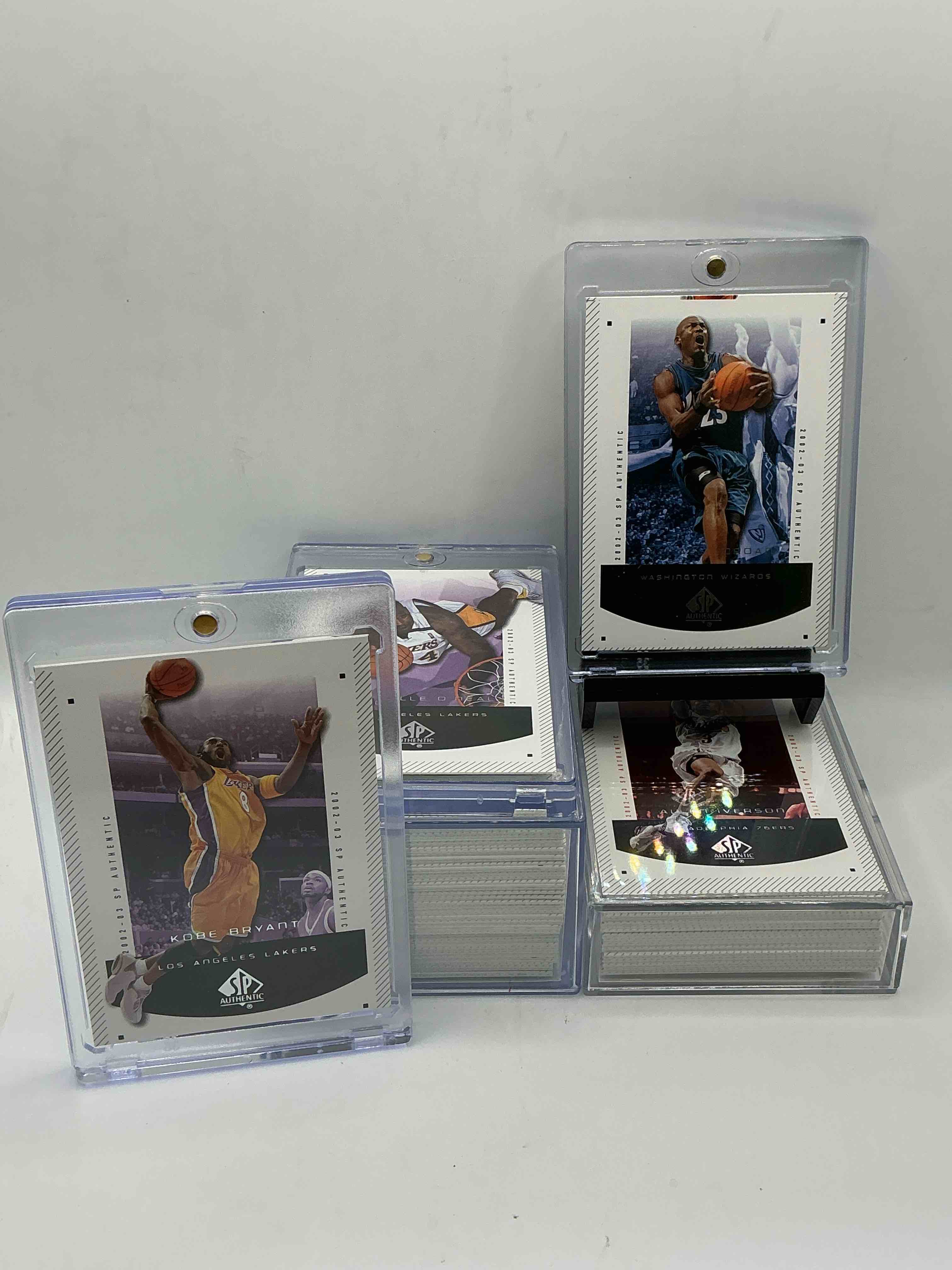 2002-03 basketball wow! super rare upper deck sp authentic nba basketball cards, complete all 100 cards from year! includes rare key michael jordan & allen iverson cards & so much more! excellent condition! a serious, rare, complete collector item!