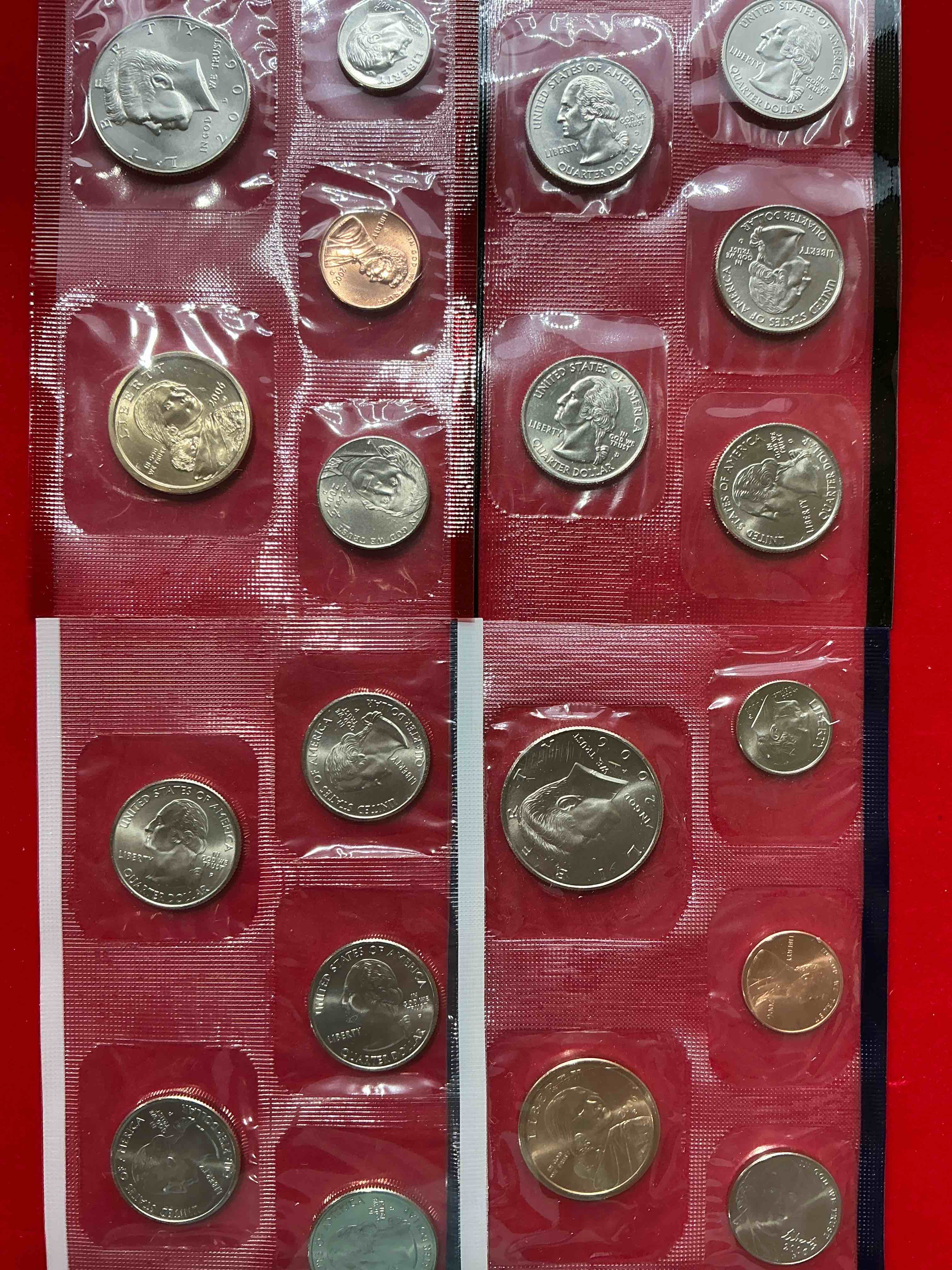 2006 mint coins! uncirculated 20 coins, including sacagawea dollar coins, half dollars, state quarters, dimes, nickels & pennies! insane mint coins!