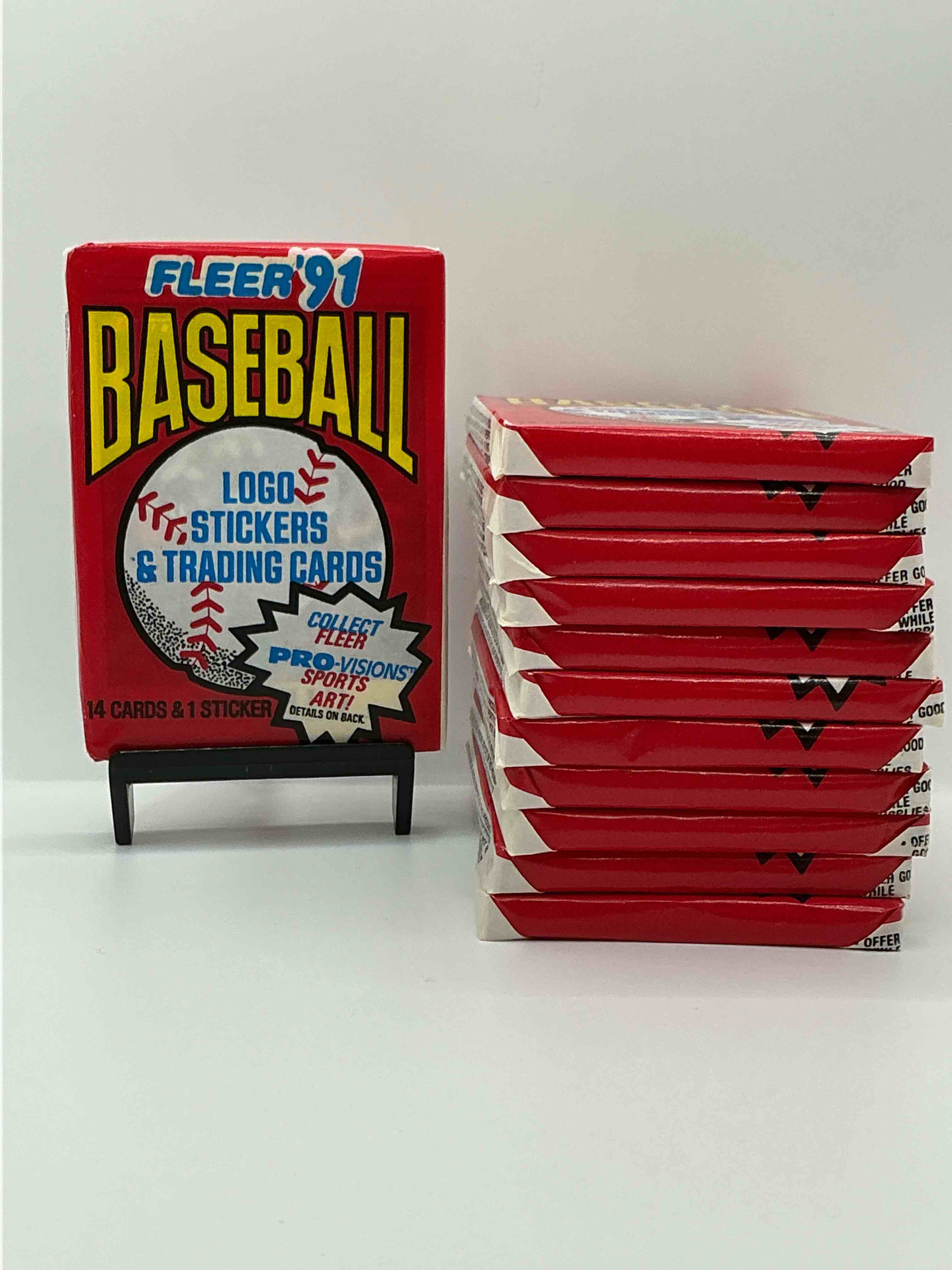 1991 fleer baseball unopened wax pack, direct from original sealed retail case search for griffey jr. & barry bonds "generation stars" combo card #710 (psa 10 value $200), nolan ryan, don mattingly & so much more!
