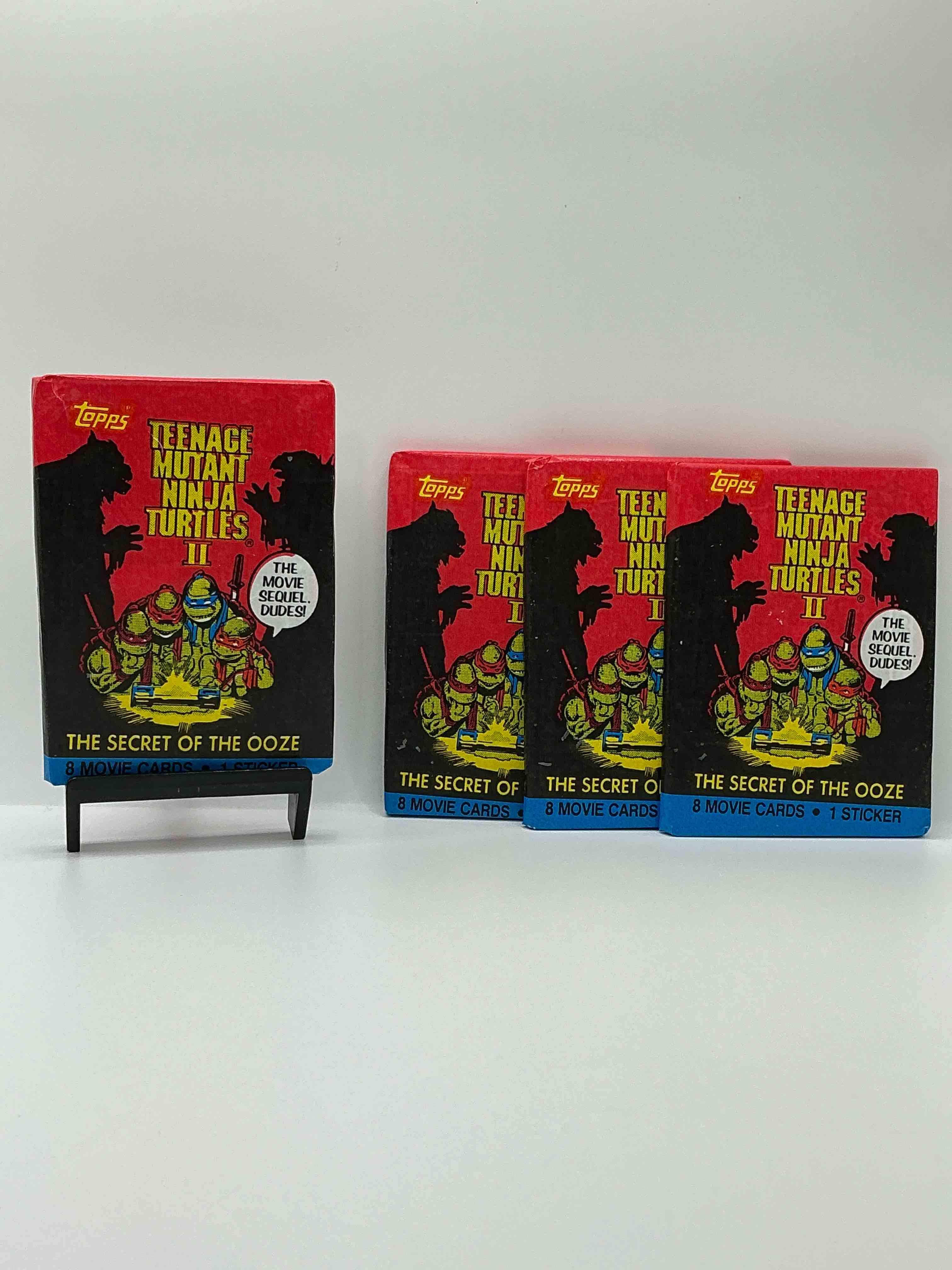 1991 rare turtle wow! teenage mutant ninja turtles movie cards, unopened wax pack direct from original retail case! own some rare tmnt movie memorabilia from 1991, almost impossible to find! from the movie sequel!