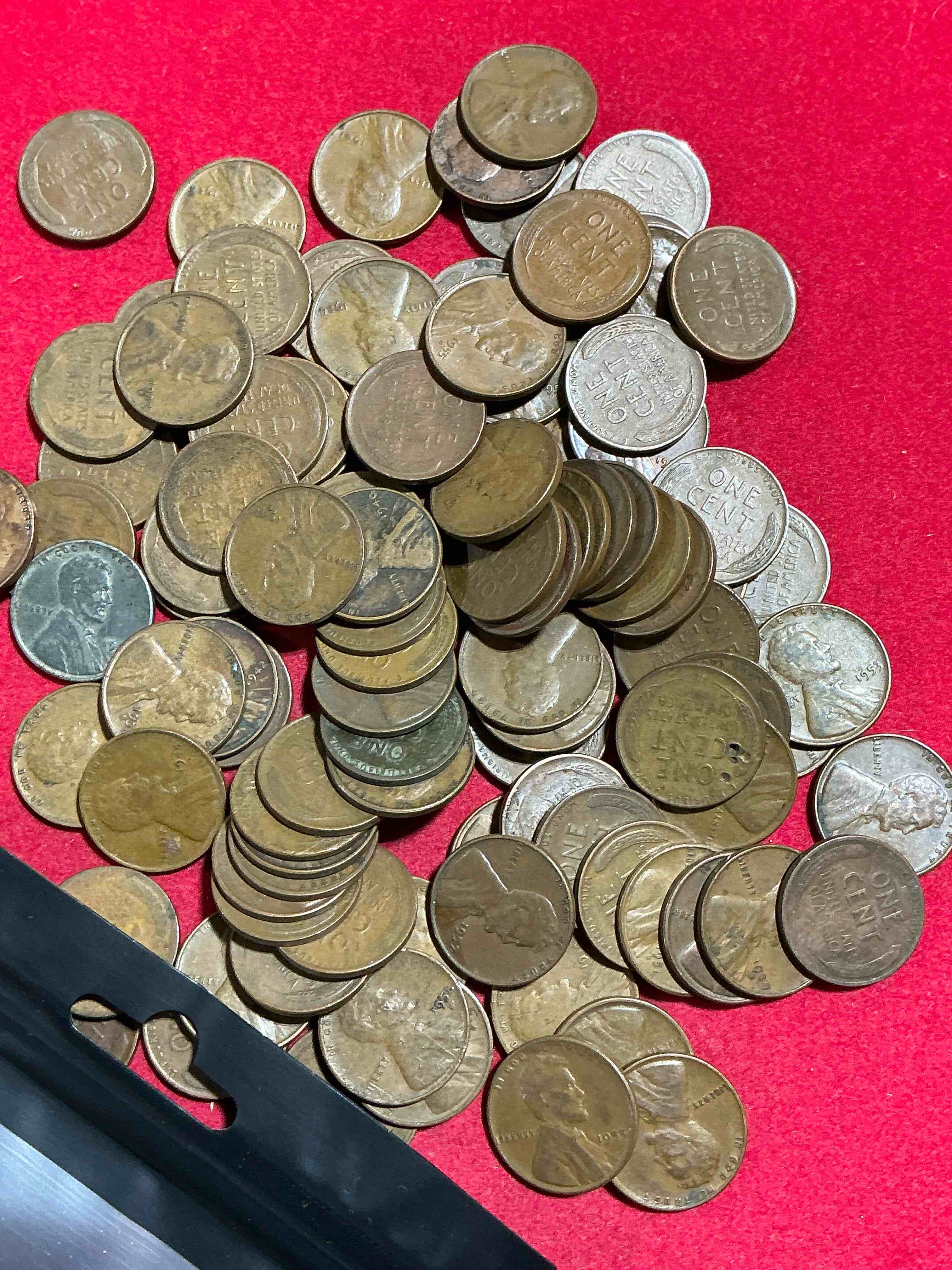 antique wheat pennies 100 count un-searched lot! wheat pennies were minted from 1909-1958 originally replacing the indian head penny. there are many, many interesting & valuable years / mint marks in wheat pennies, win this lot & have fun searching to see what you get! a great way to start collecting antique coins!