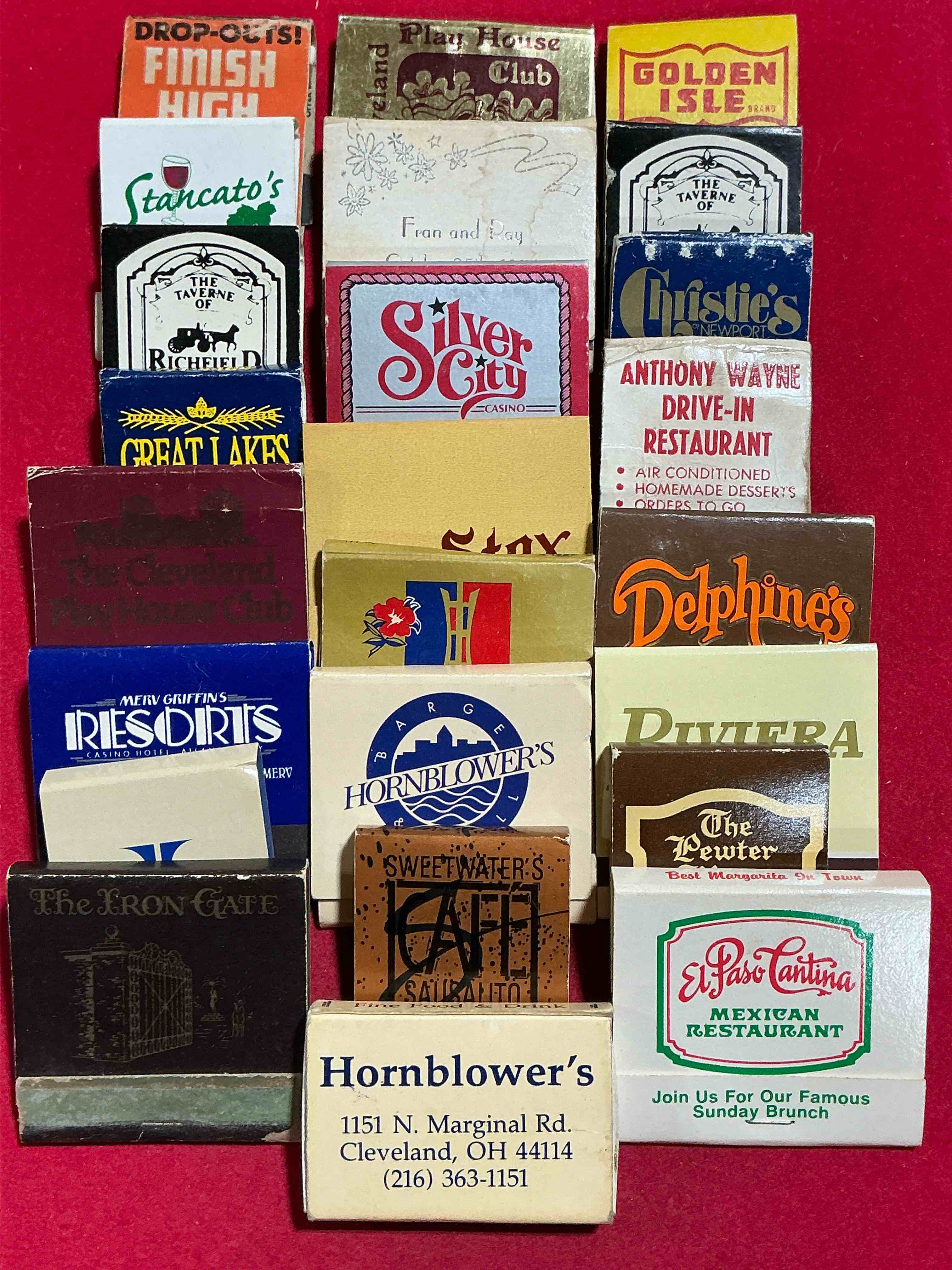 vintage matchbooks! a crazy hard to collect collection of matchbooks from all over, many from places that no longer exist! collection spans decades & decades! most books are complete with all matches! one of a kind collection! all original & impossible to find anywhere else!