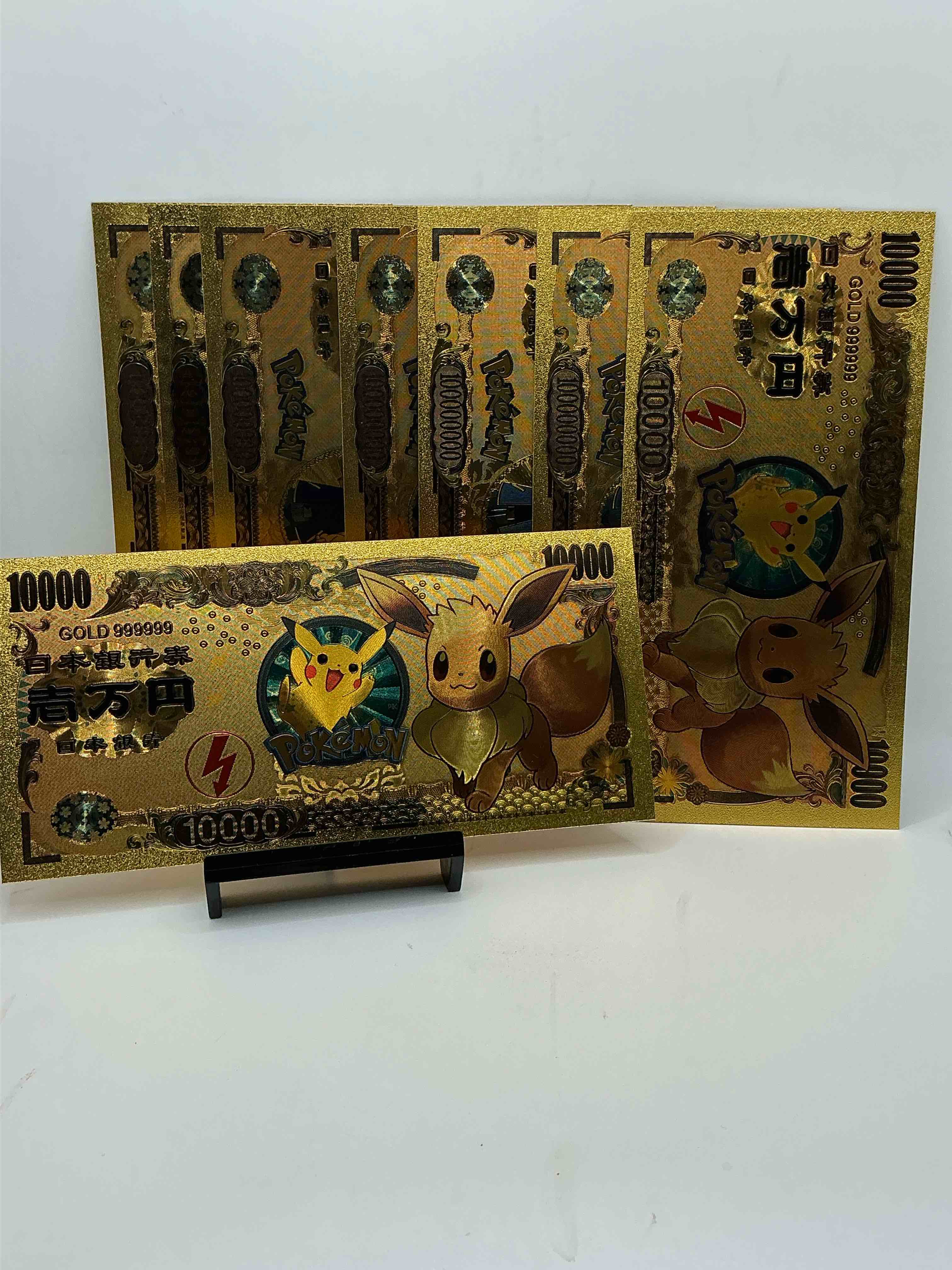 pokémon novelty gold in this color dollars! ultra cool novelty 10,000 pokémon bill with characters & cool designs! rare & hard to get! 