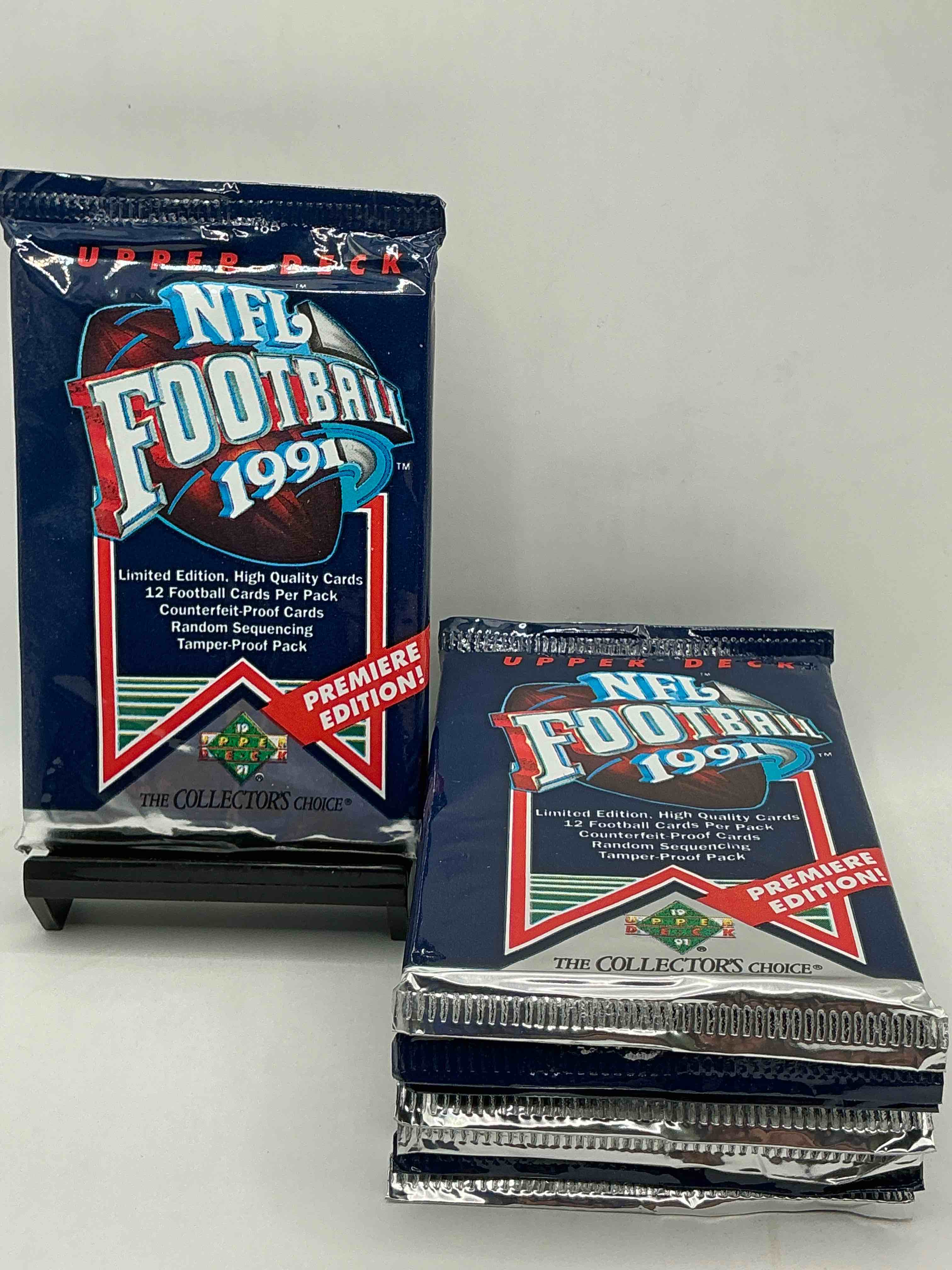 rare & vintage! 1991 upper deck premier edition unopened nfl football packs! direct from original box! brett favre rookie year! search for brett favre rookie & other 80s stars!