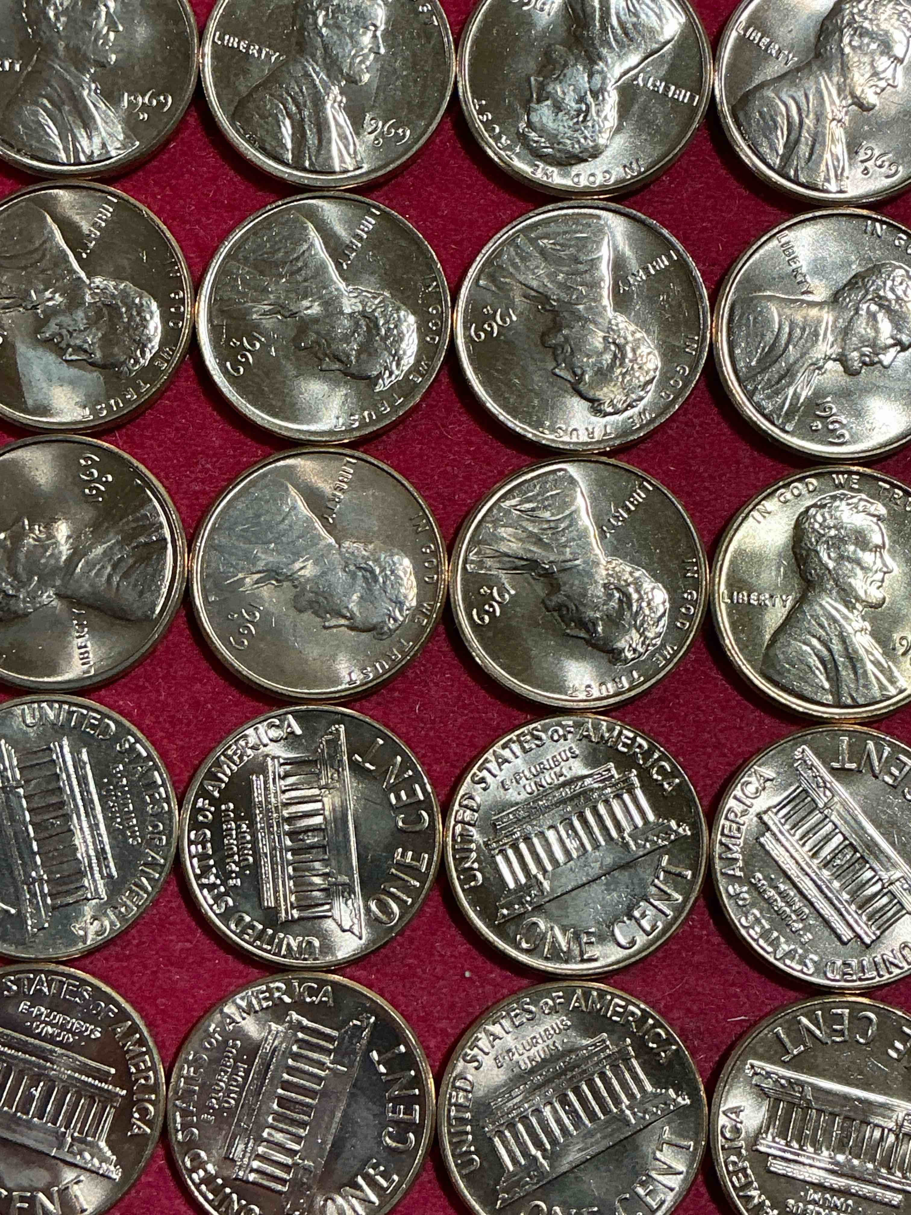 1969 moon landing brilliant uncirculated wheat pennies!  direct from original treasury bank rolls, these pennies haven’t seen daylight since 1969!  on july 20, 1969 the world changed forever when america landed on the moon!  own pieces of this era with these gorgeous brilliant uncirculated wheat pennies!  