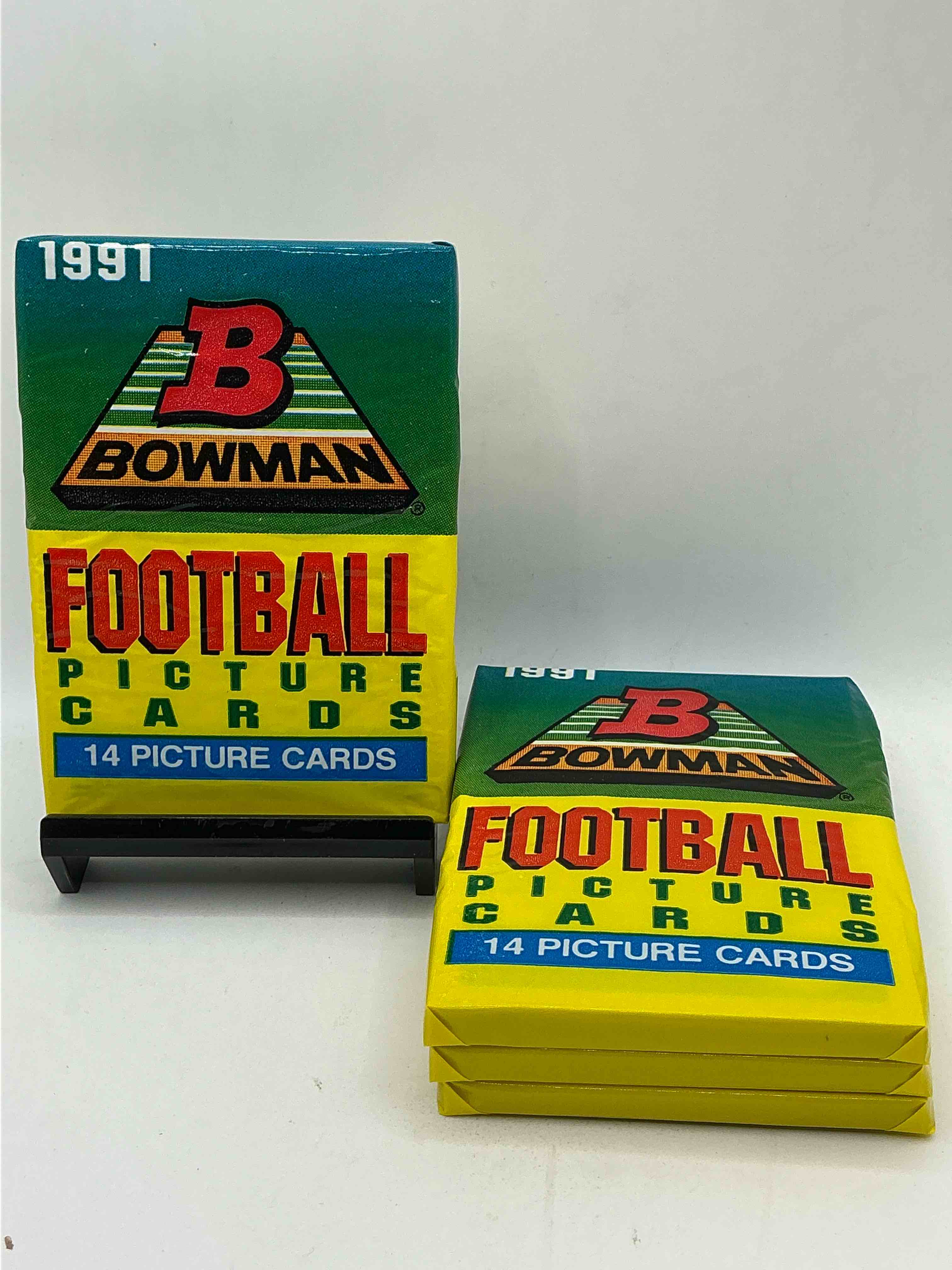 1991 bowman football unopened sports card packs direct from original box! search for valuable emmitt smith cards & other stars! super rare & could have some awesome cards inside! 