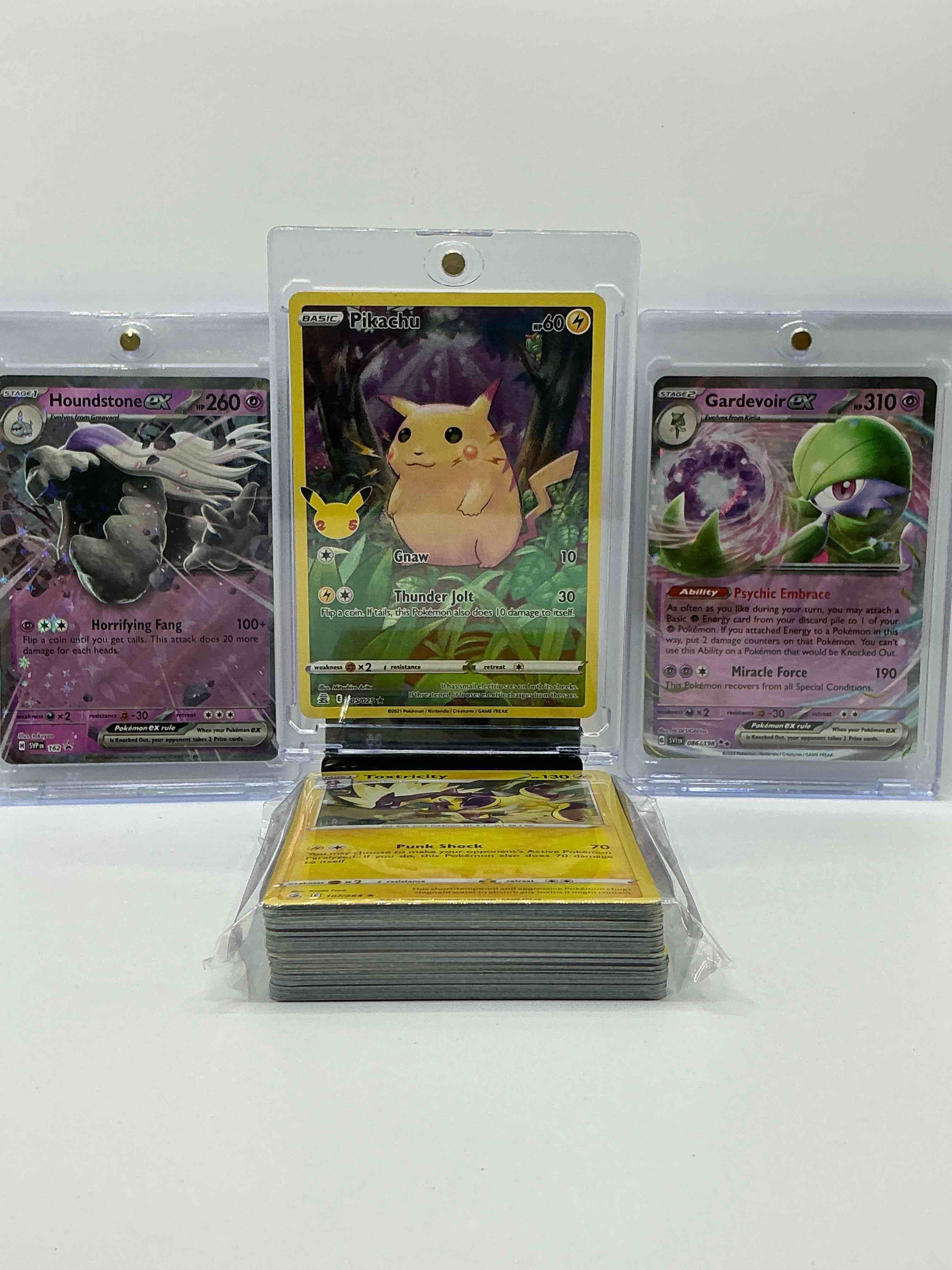 Pikachu Full Art! Houndstone EX & More! Pokémon Palooza! Along With 50 Other Pokémon Heroes, Holos, Legends & Commons- Including Holographic Cards, Stage 2 Cards, Holos In All Forms & More! Also Includes 36 Non Holo Common/ Uncommon Basic & First Stage Cards Trainers & Energy Too! Perfect Set For Collectors & Enthusiasts!