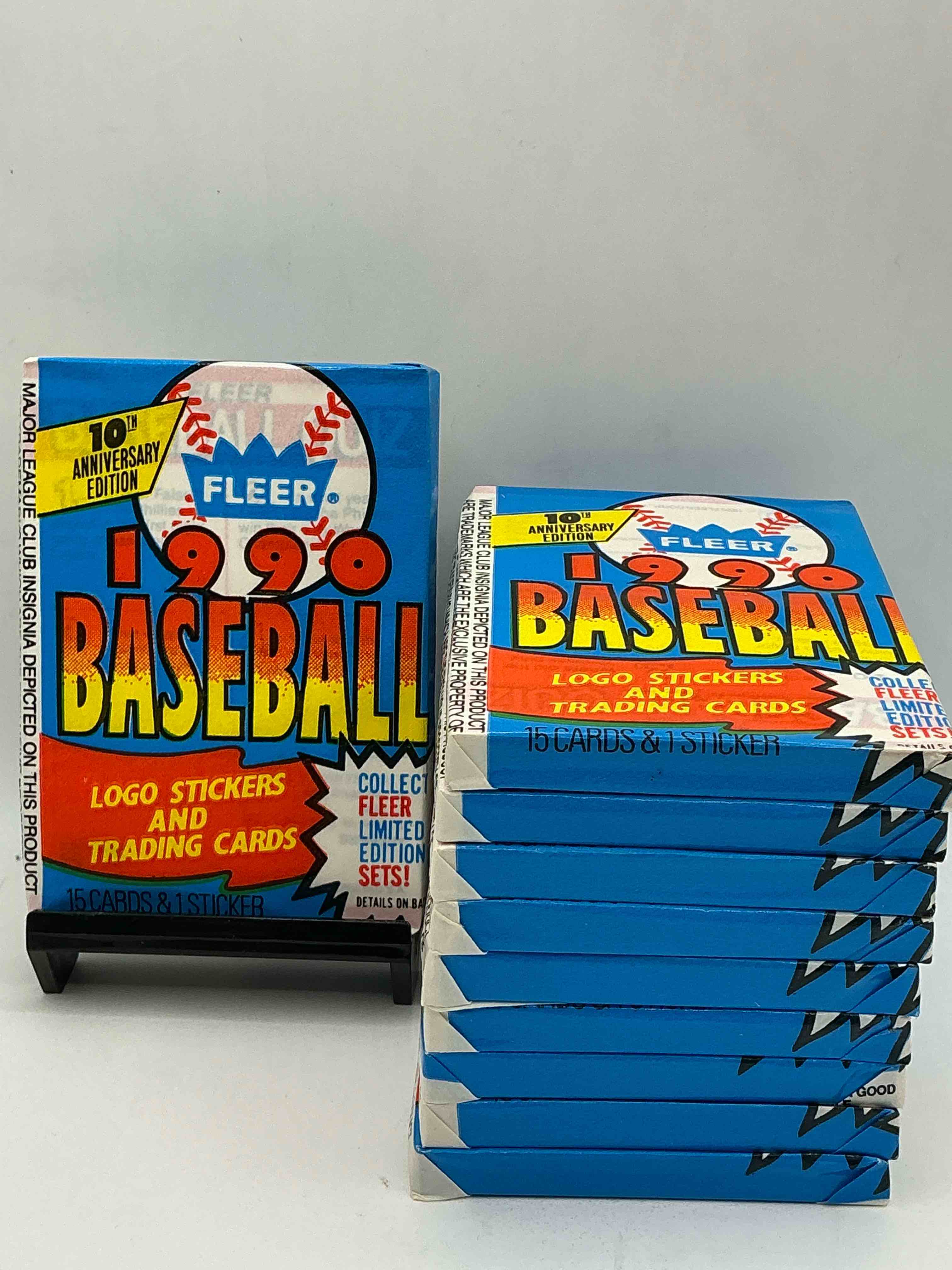 vintage baseball! awesome 1990 fleer baseball unopened sports card wax packs!direct from original box! search for valuable collectible ken griffey jr cards!
